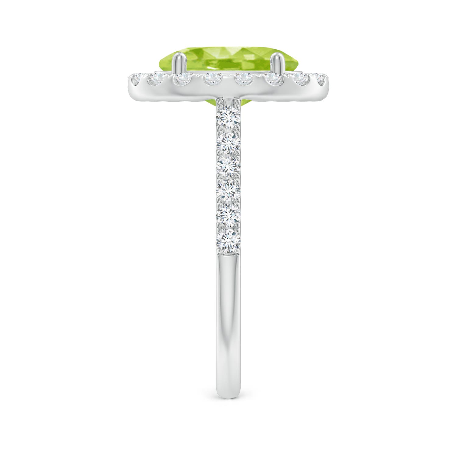 AA - Peridot / 3.23 CT / 14 KT White Gold