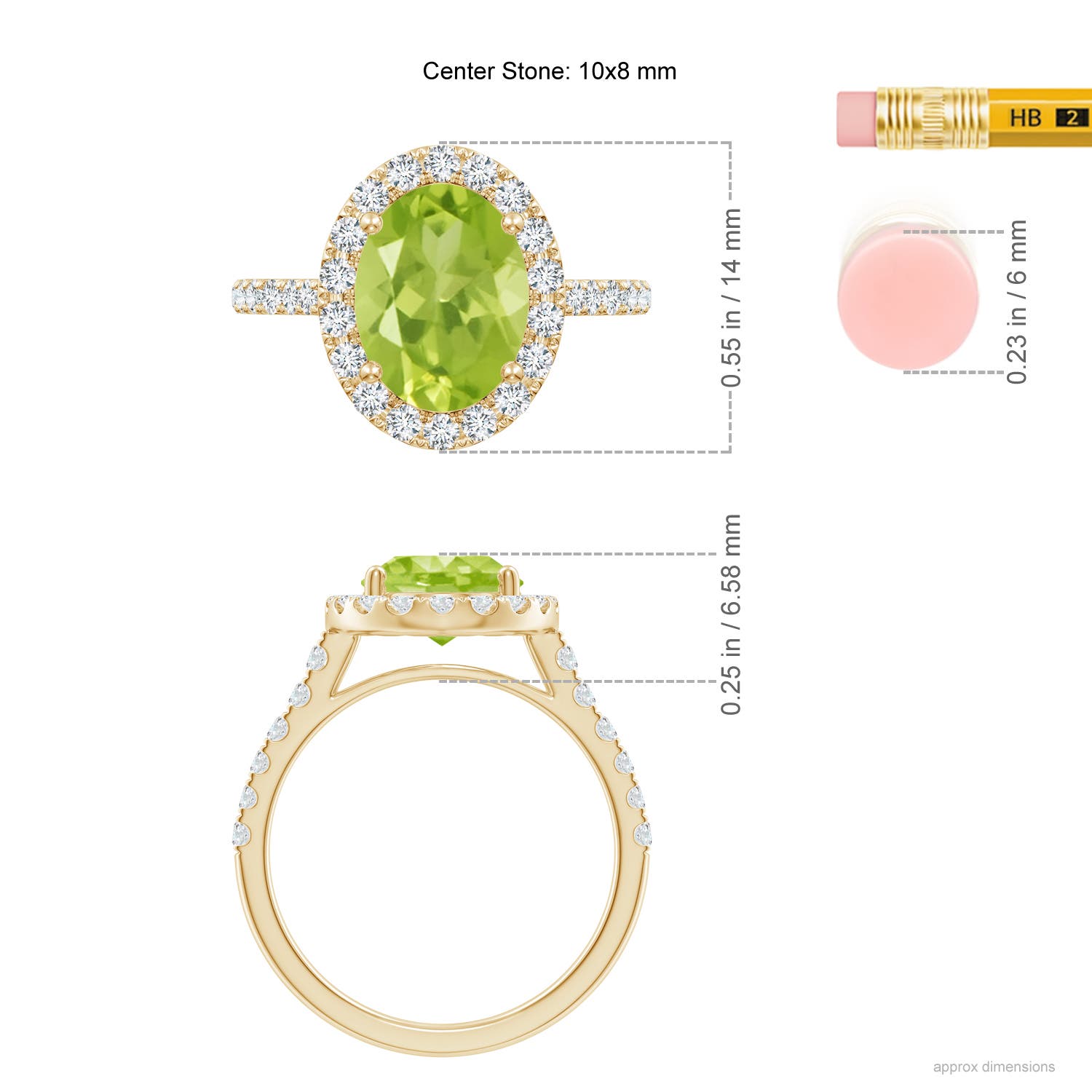 AA - Peridot / 3.23 CT / 14 KT Yellow Gold