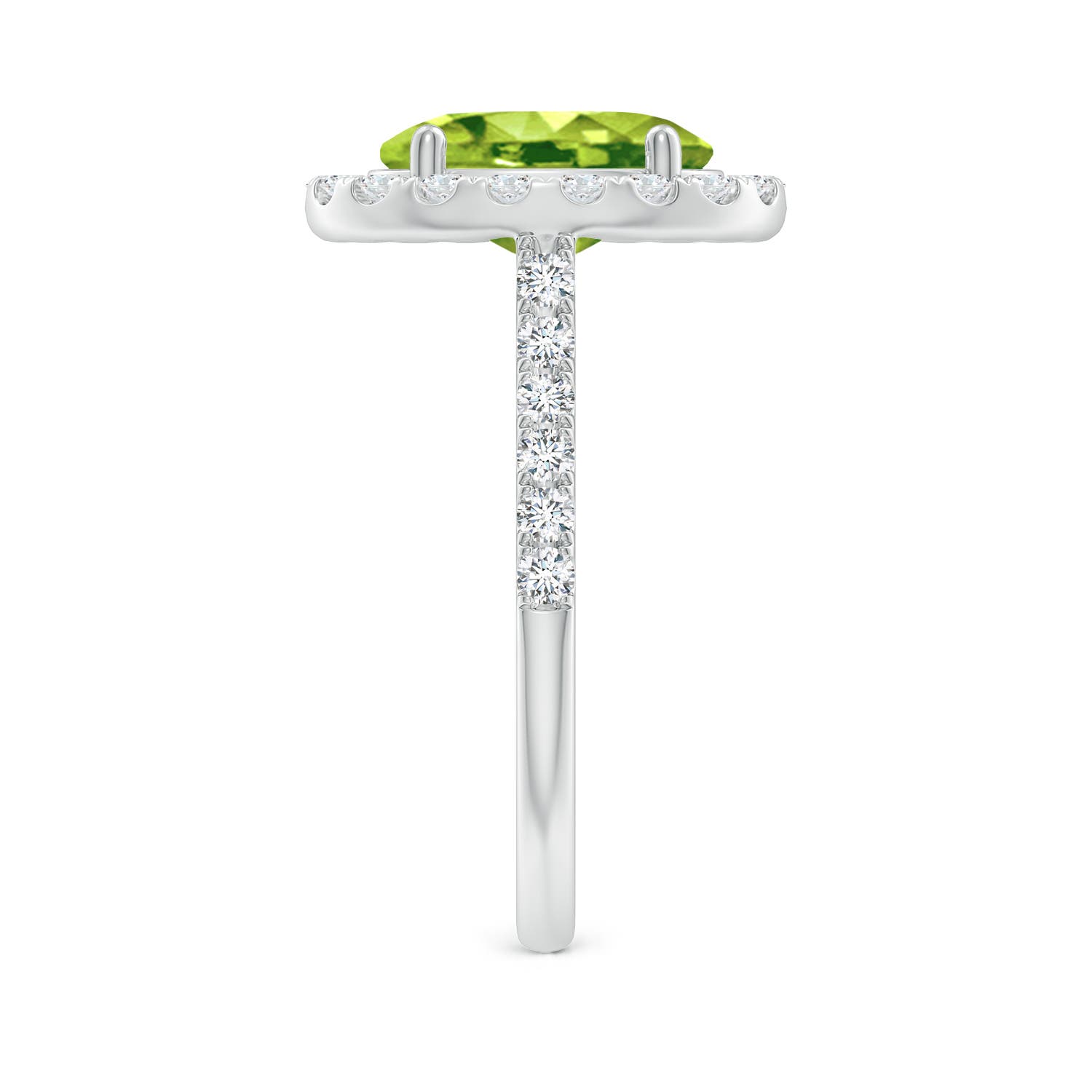 AAA - Peridot / 3.23 CT / 14 KT White Gold