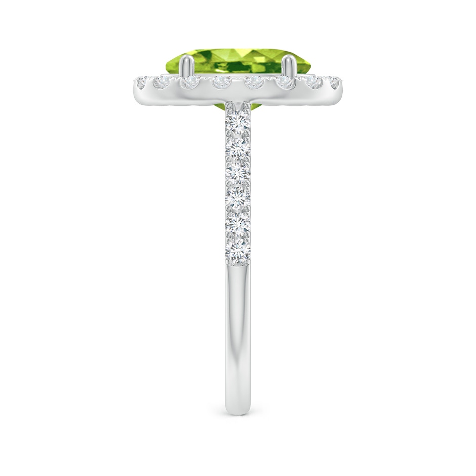 10x8mm AAA Double Claw-Set Oval Peridot Halo Ring with Diamonds in White Gold side 299