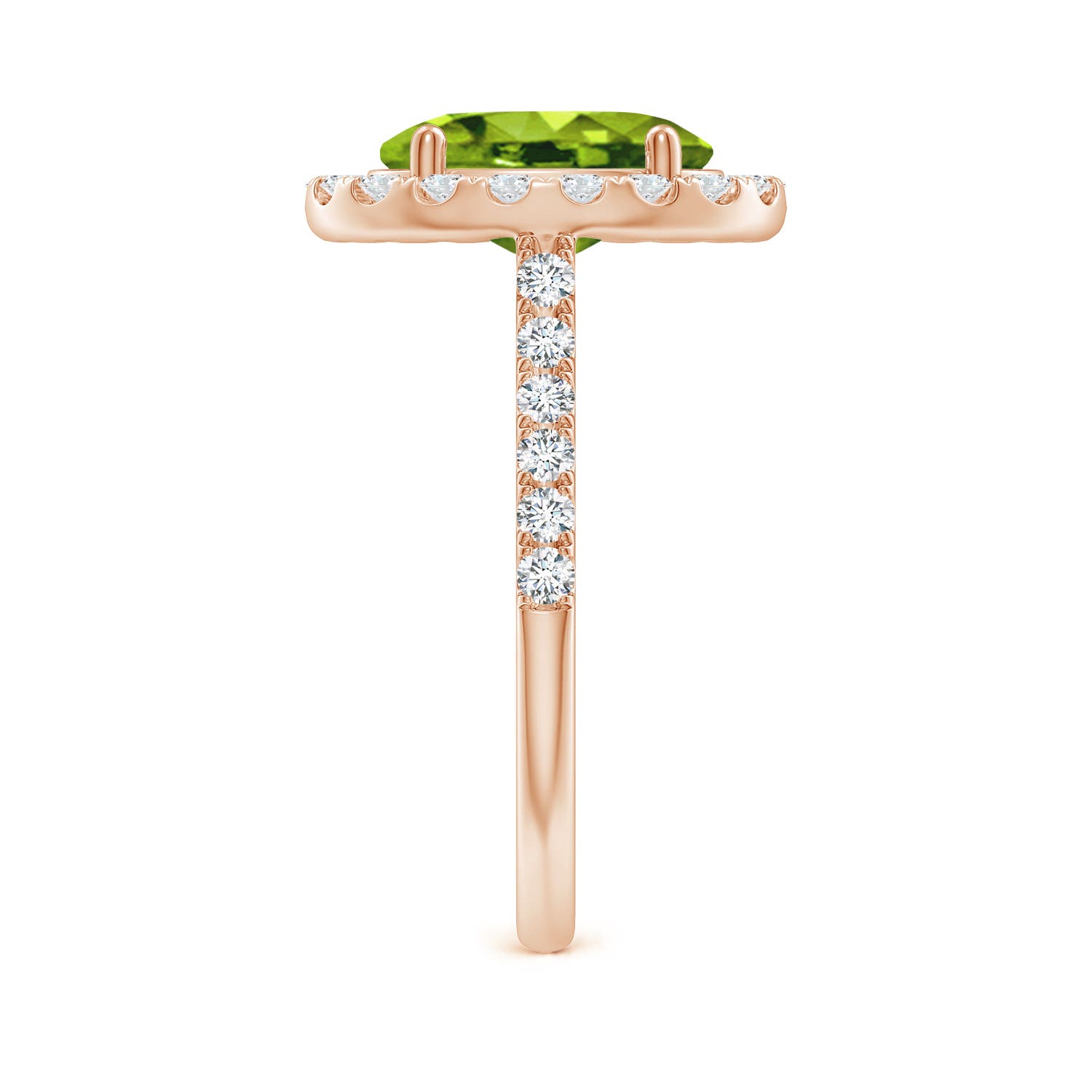 AAAA - Peridot / 3.23 CT / 14 KT Rose Gold