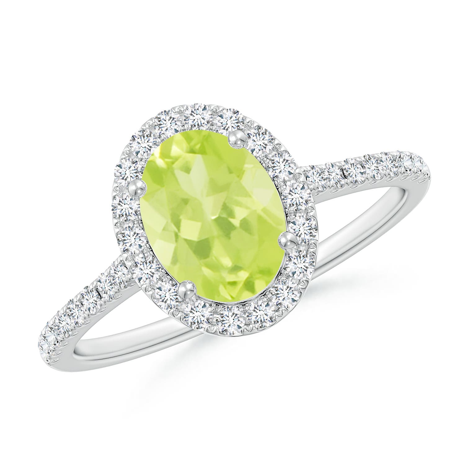 A - Peridot / 1.69 CT / 14 KT White Gold