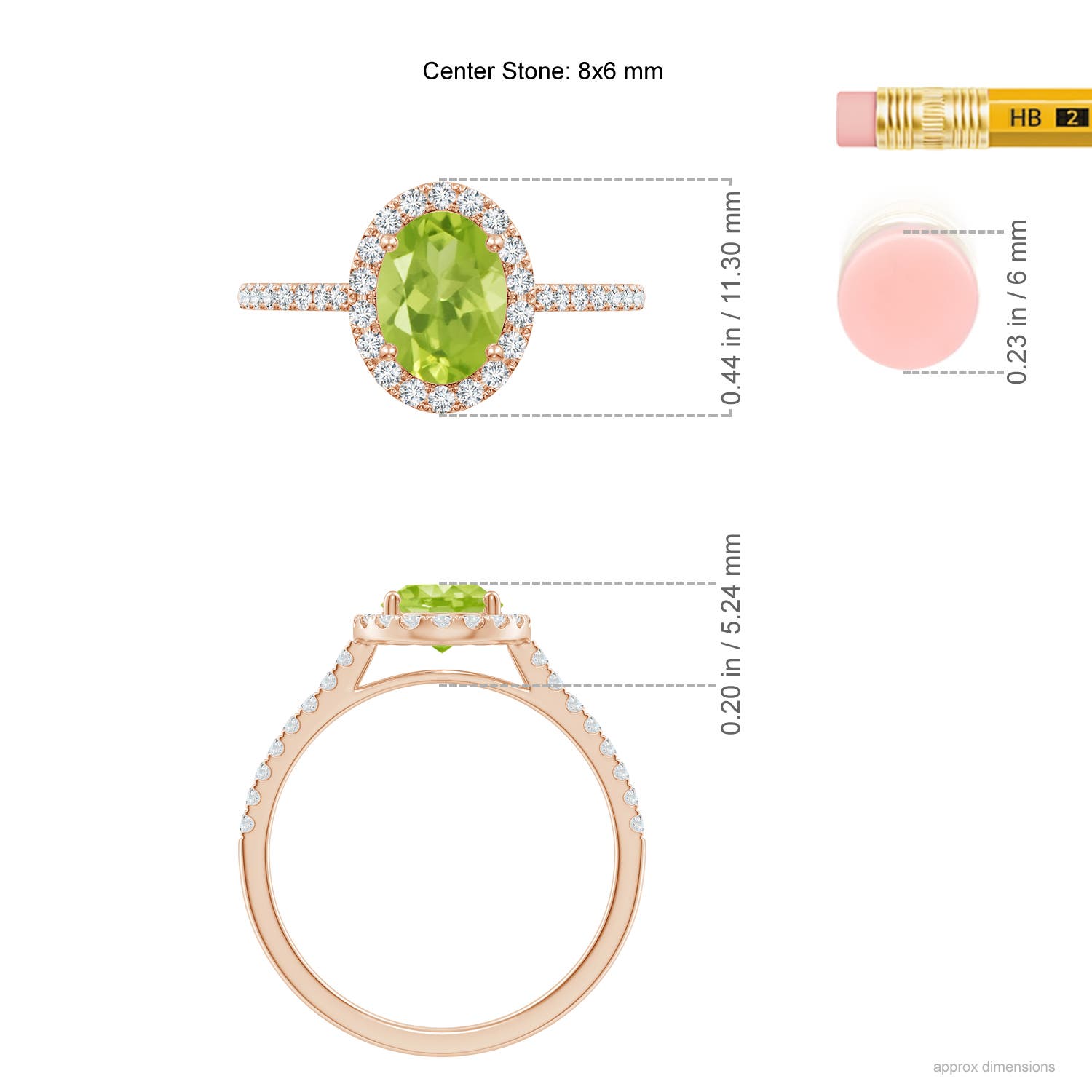 AA - Peridot / 1.69 CT / 14 KT Rose Gold