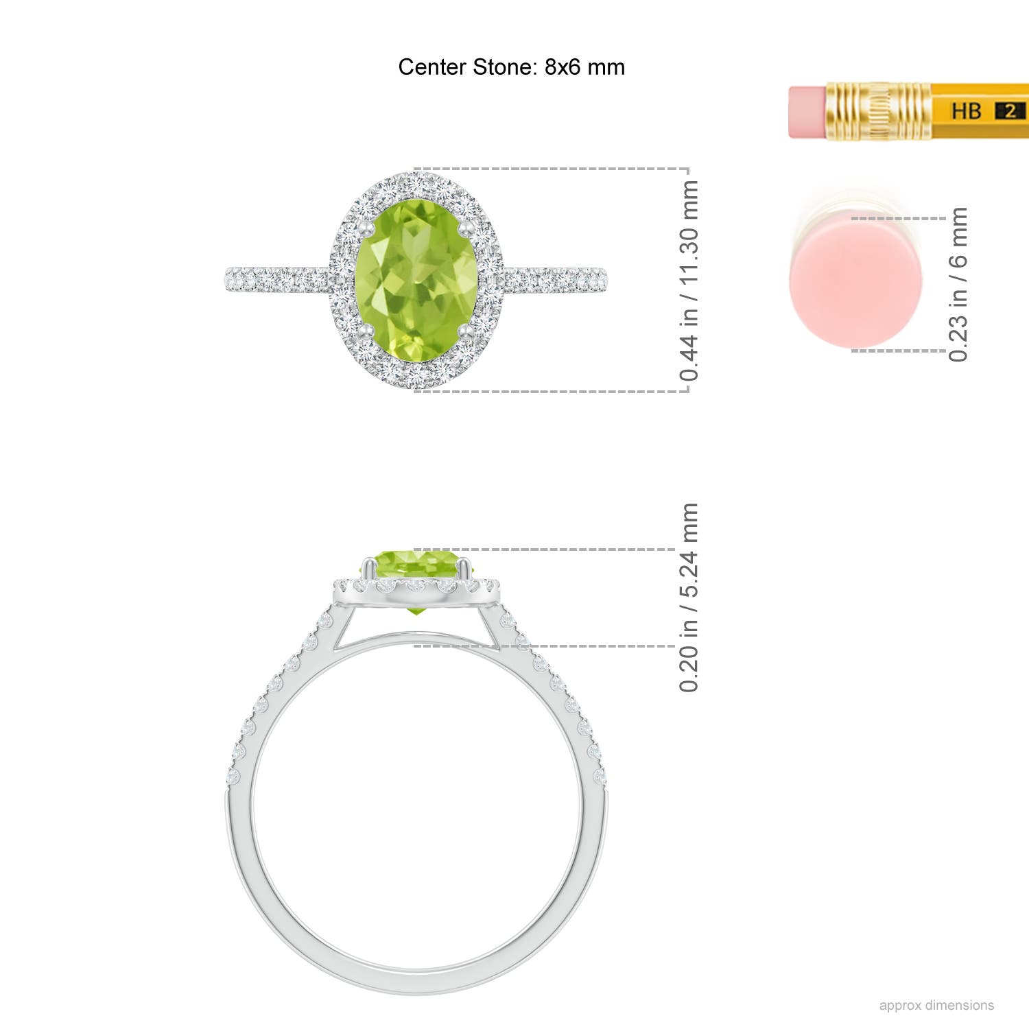 AA - Peridot / 1.69 CT / 14 KT White Gold