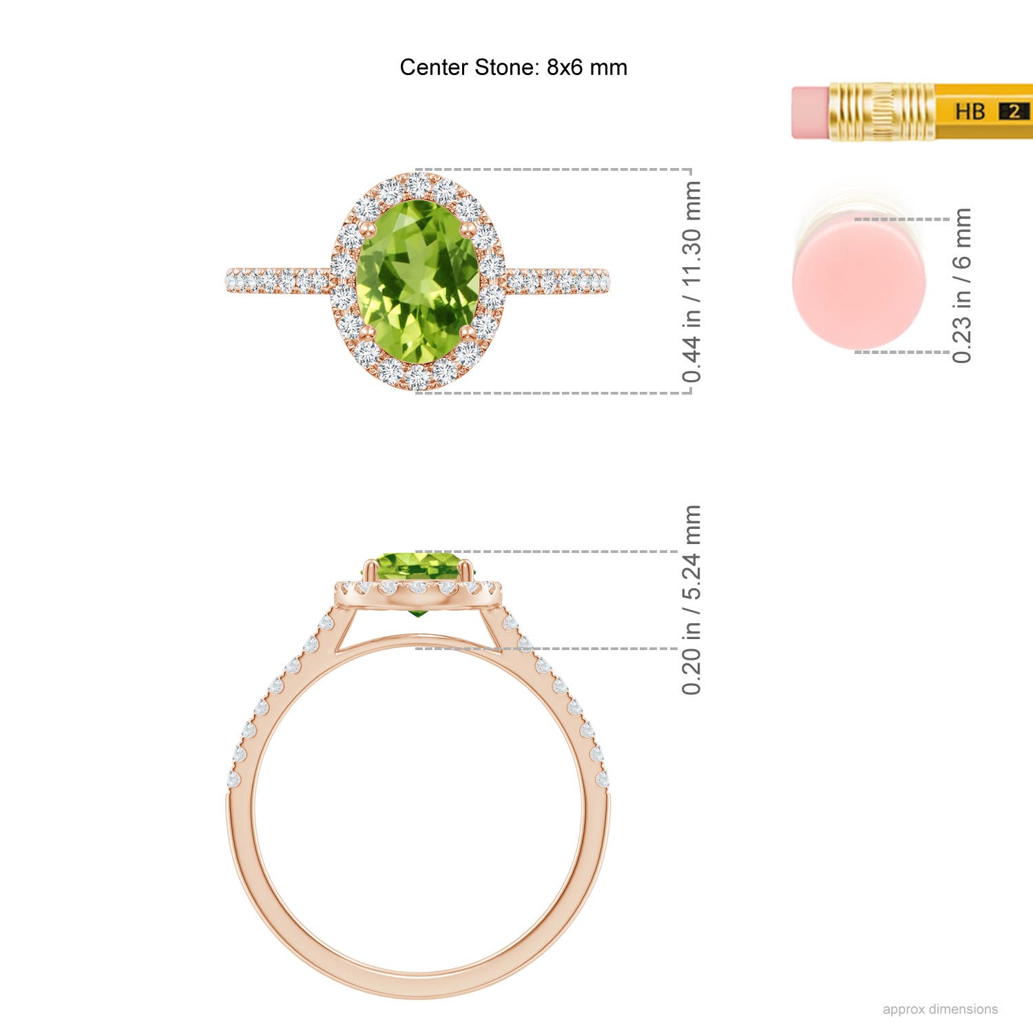 AAA - Peridot / 1.69 CT / 14 KT Rose Gold