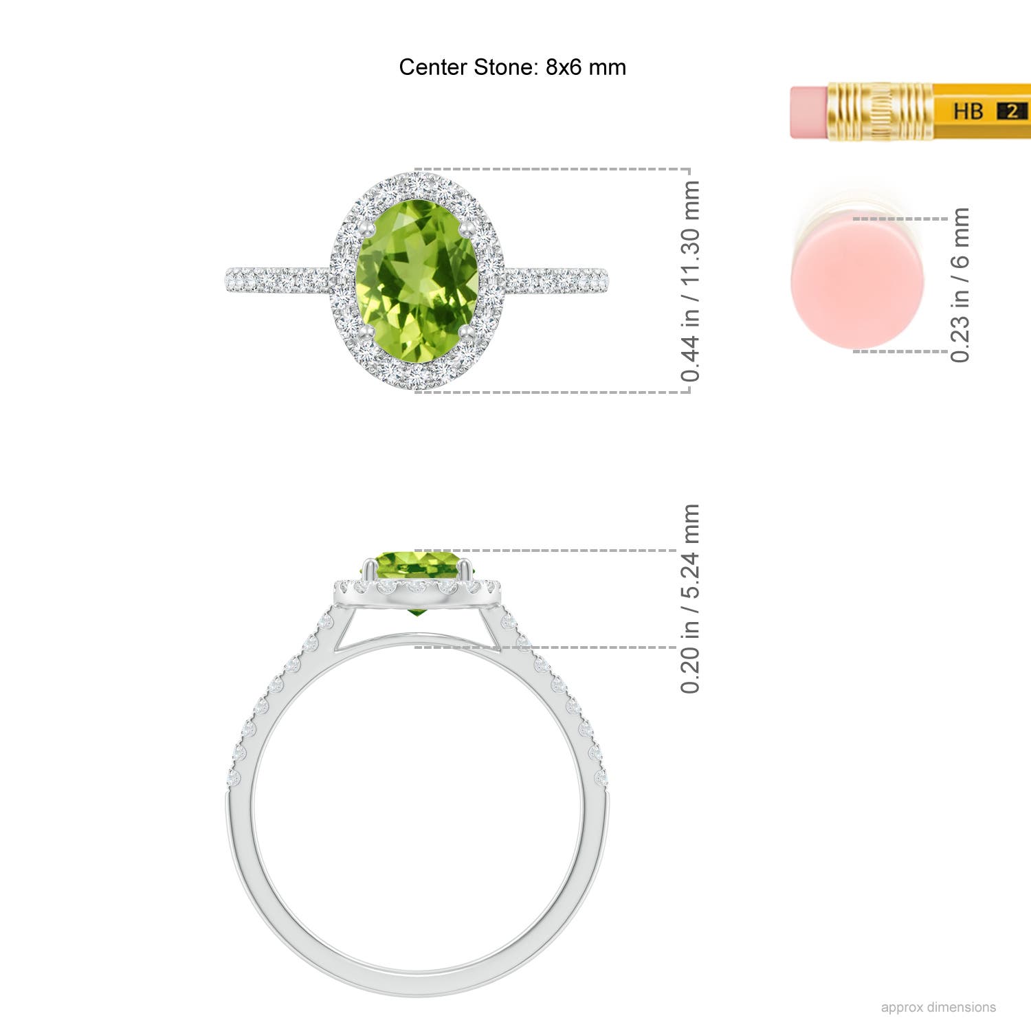 AAA - Peridot / 1.69 CT / 14 KT White Gold