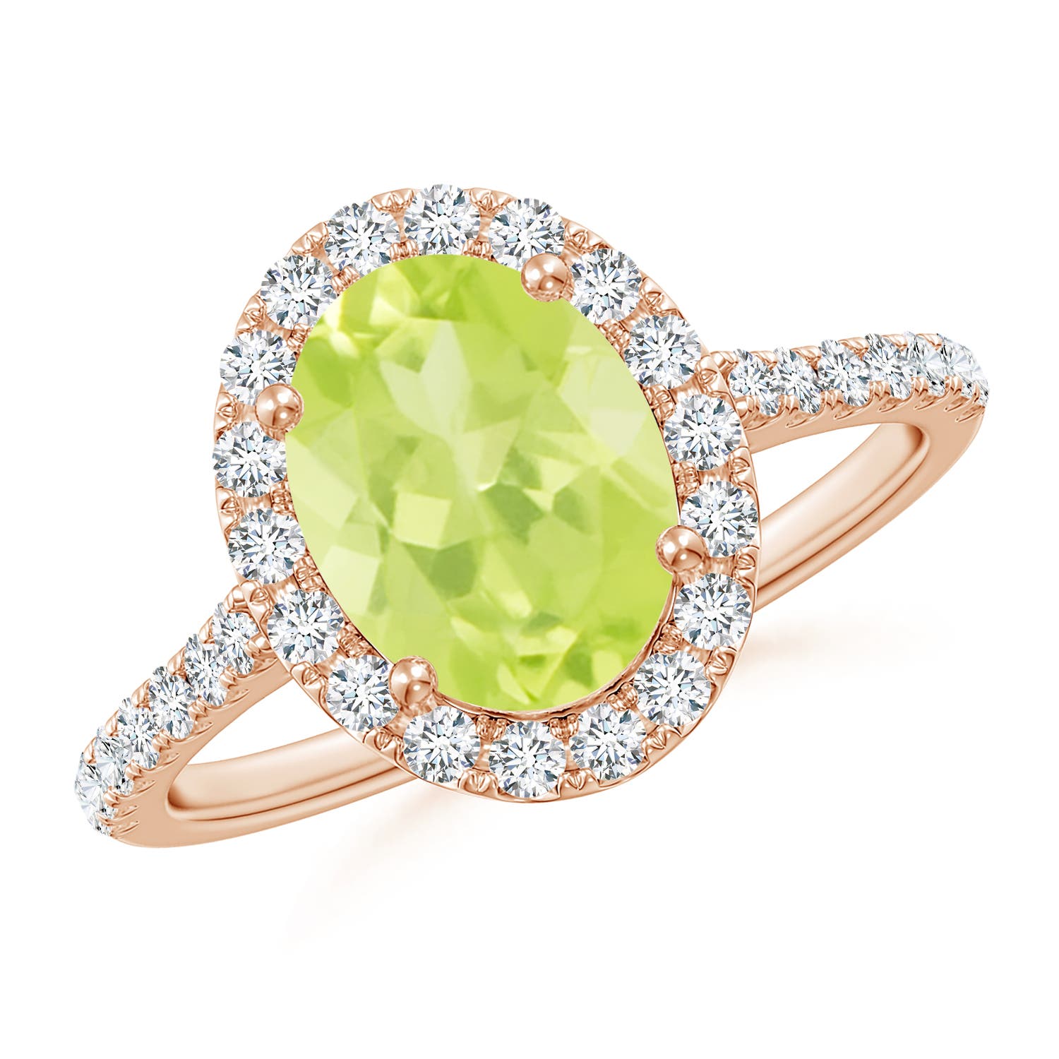 A - Peridot / 2.35 CT / 14 KT Rose Gold