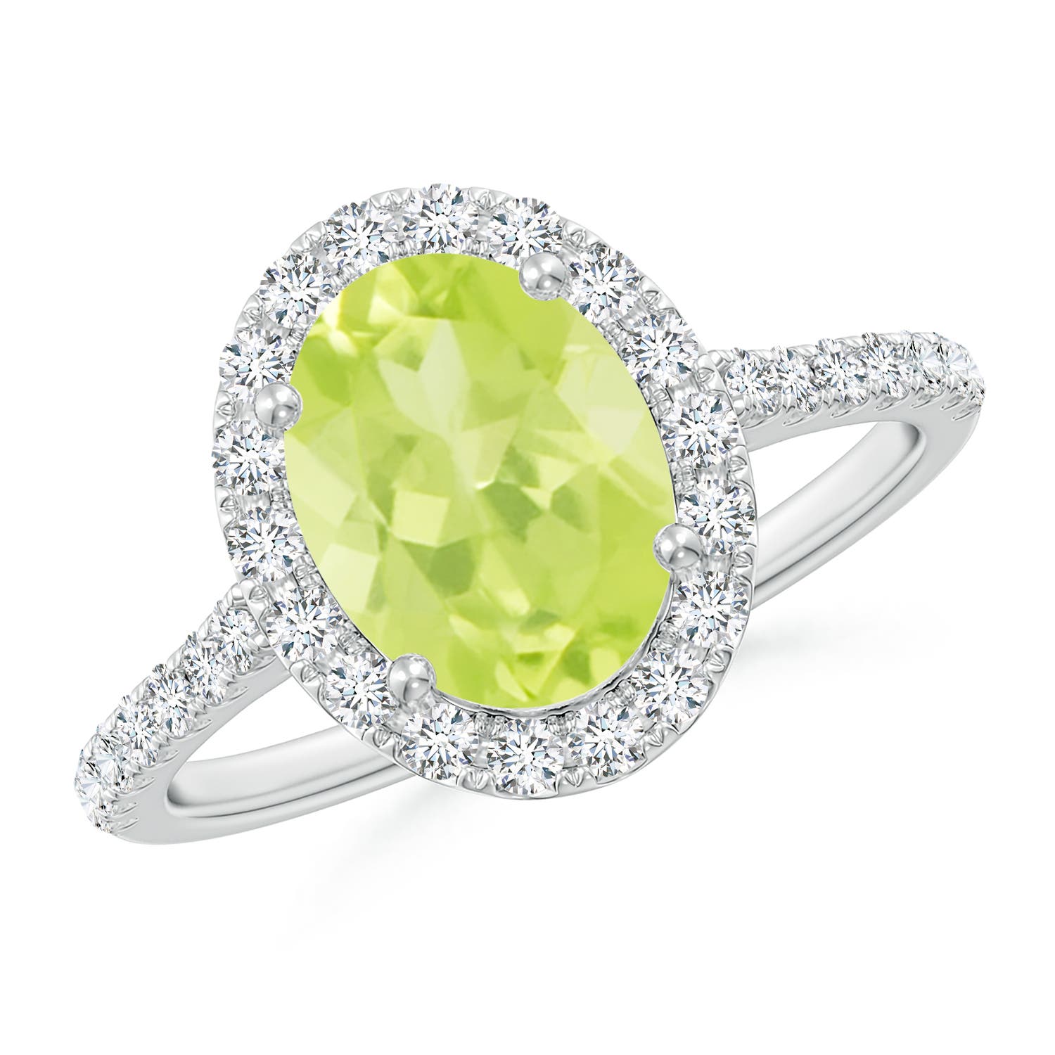 A - Peridot / 2.35 CT / 14 KT White Gold