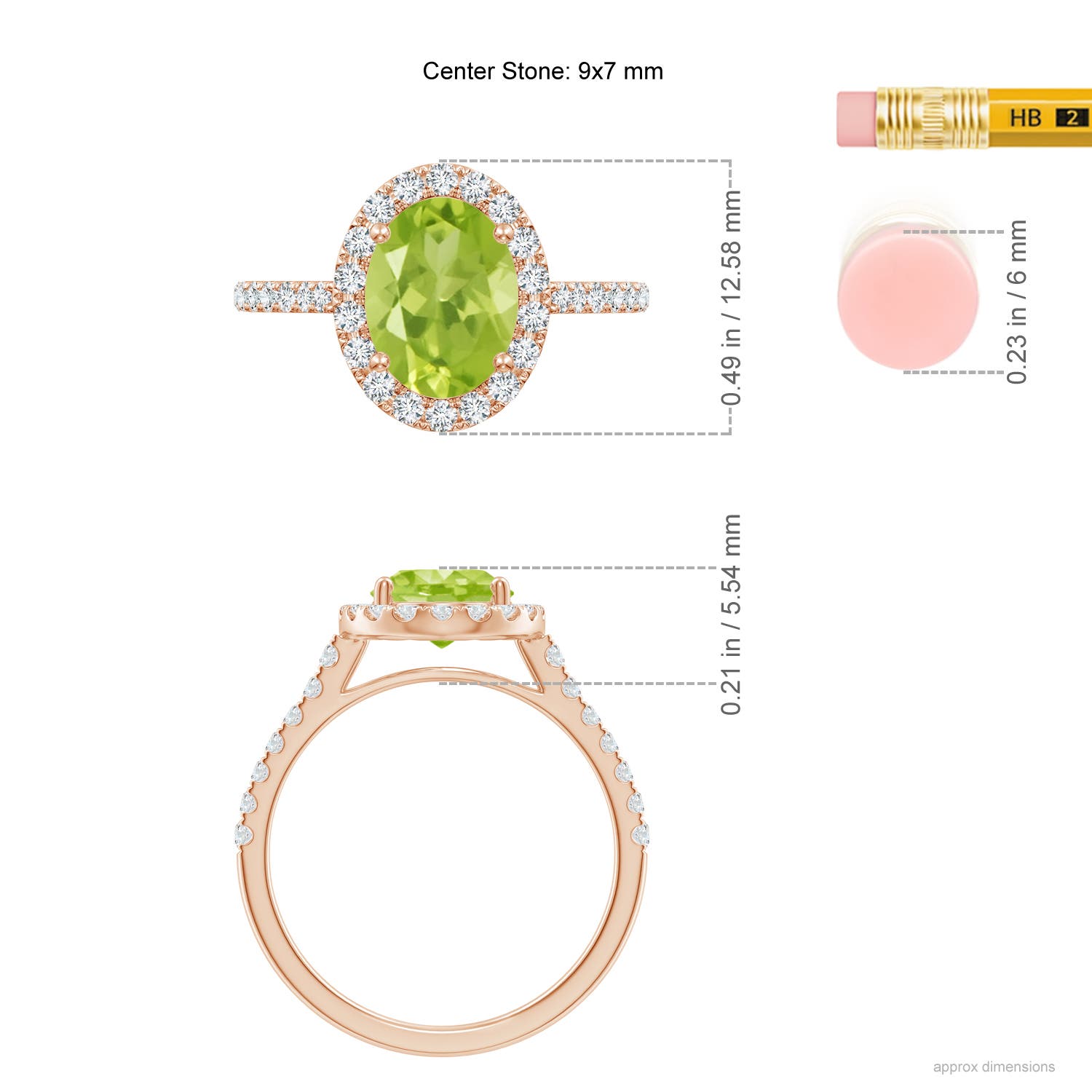 AA - Peridot / 2.35 CT / 14 KT Rose Gold