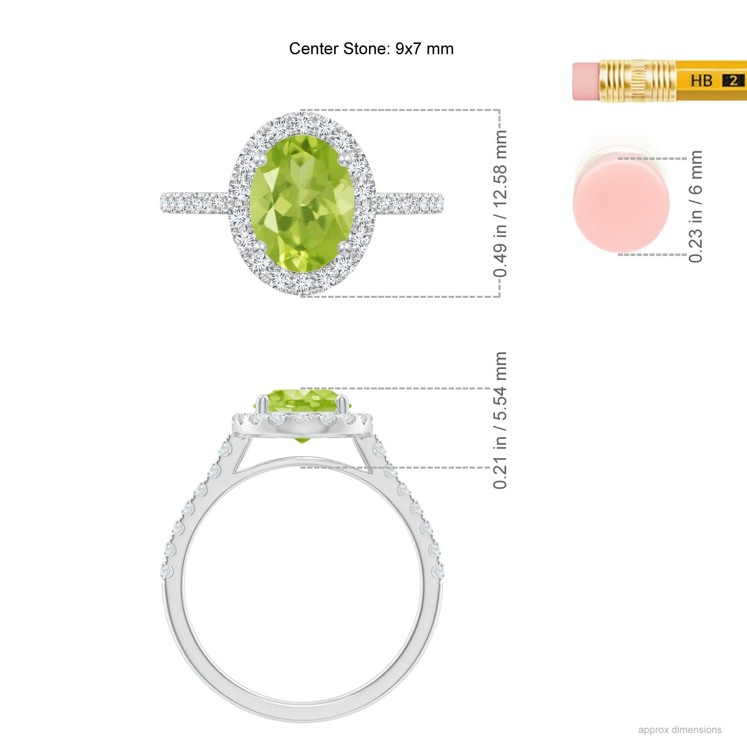 AA - Peridot / 2.35 CT / 14 KT White Gold