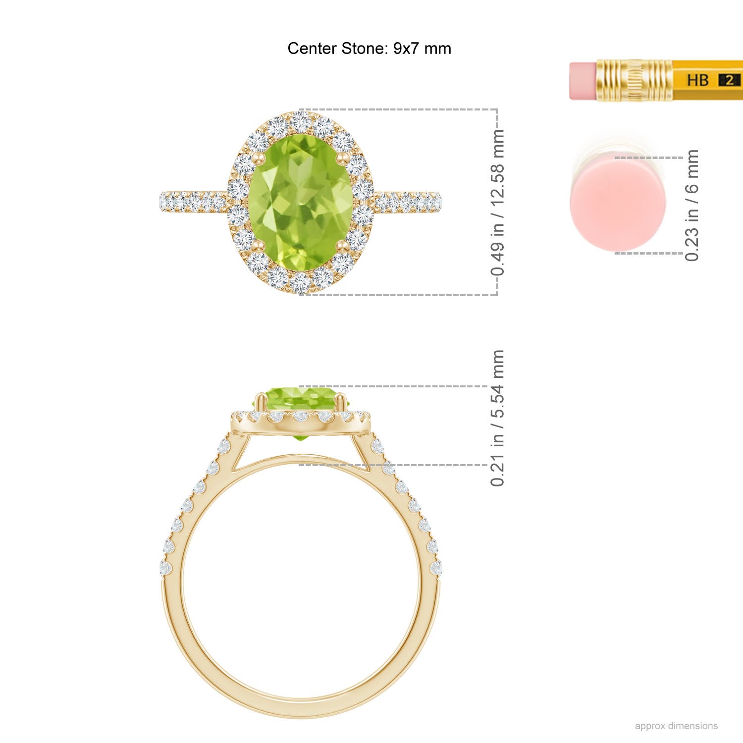 AA - Peridot / 2.35 CT / 14 KT Yellow Gold