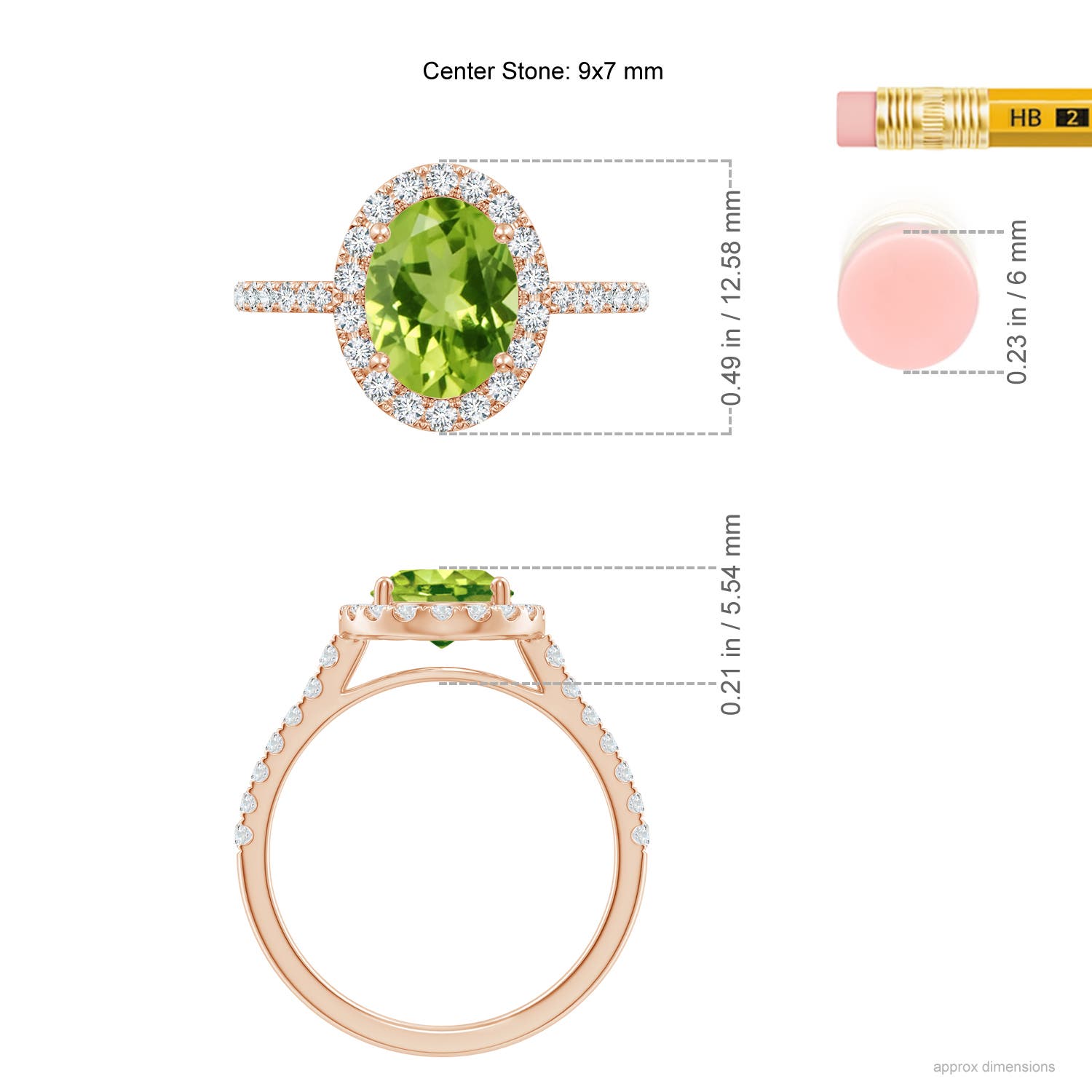 AAA - Peridot / 2.35 CT / 14 KT Rose Gold