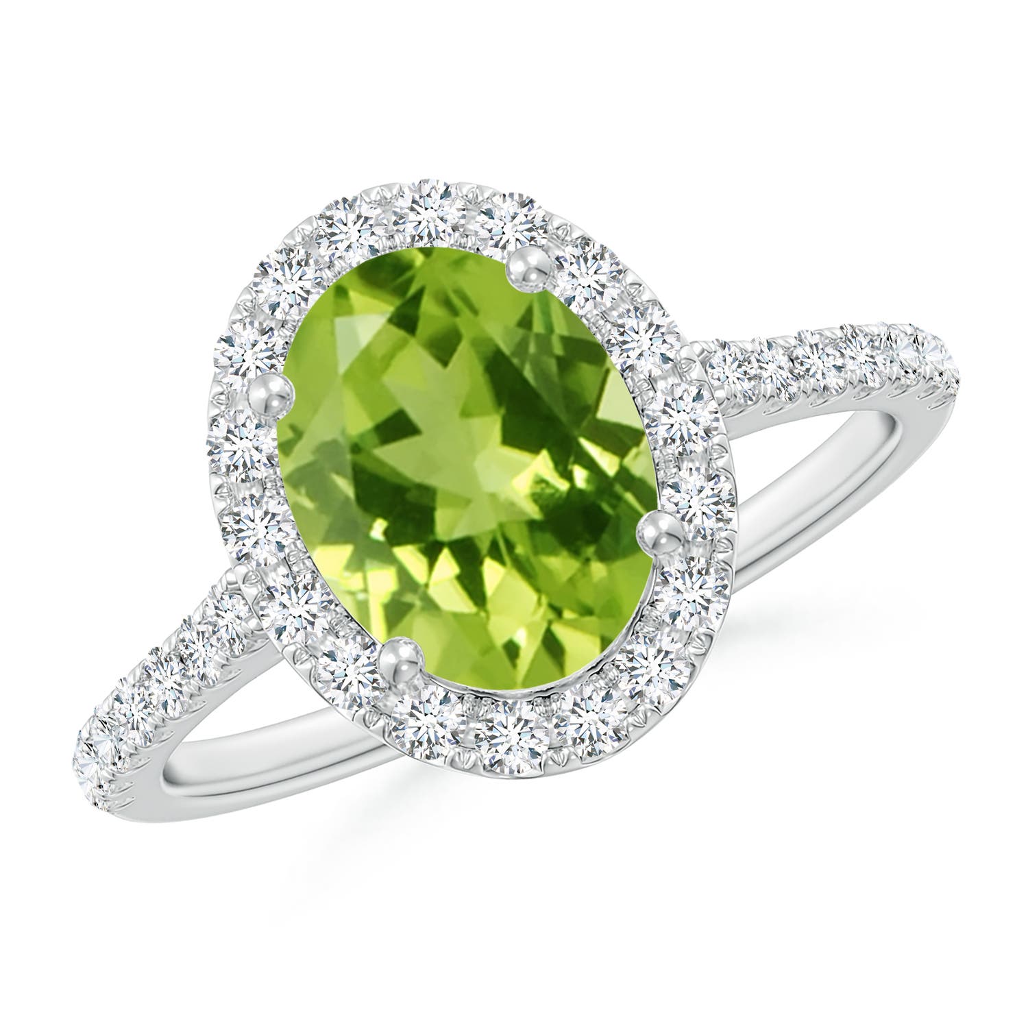 AAA - Peridot / 2.35 CT / 14 KT White Gold