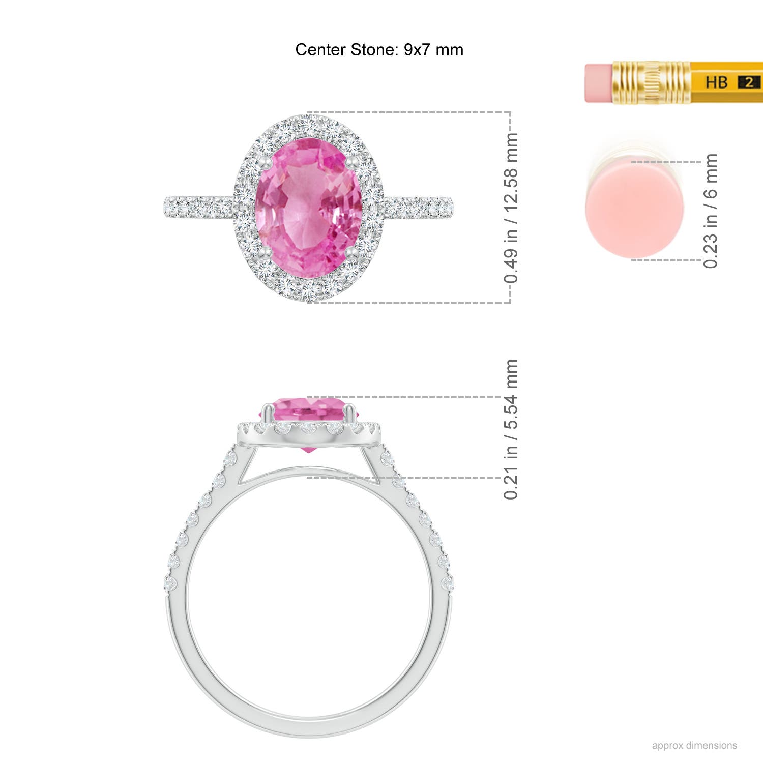 AA - Pink Sapphire / 2.35 CT / 14 KT White Gold