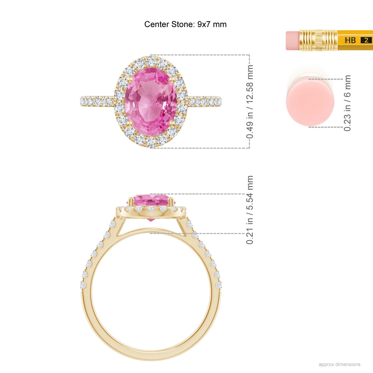 AA - Pink Sapphire / 2.35 CT / 14 KT Yellow Gold