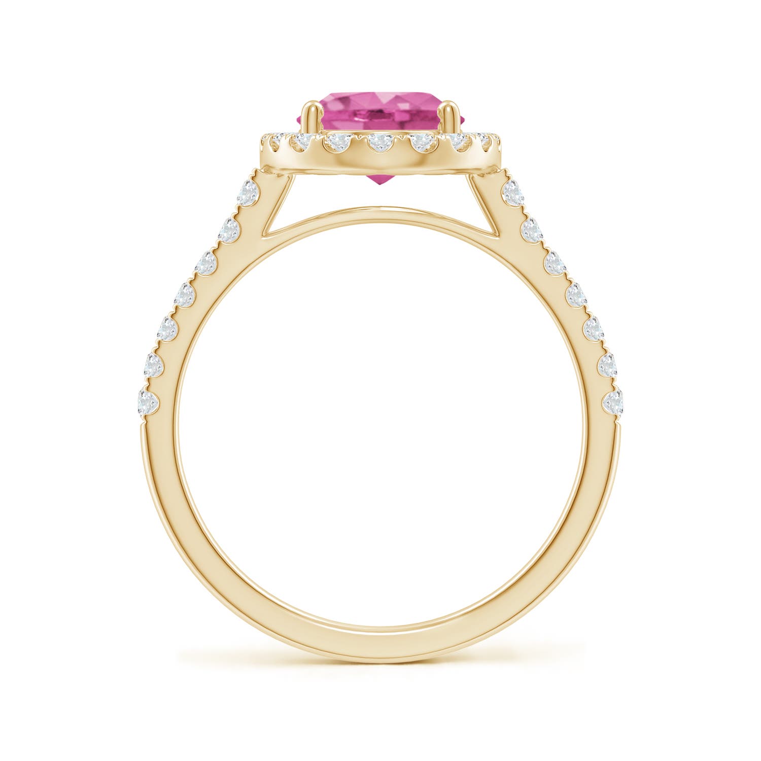 AAA - Pink Sapphire / 2.35 CT / 14 KT Yellow Gold