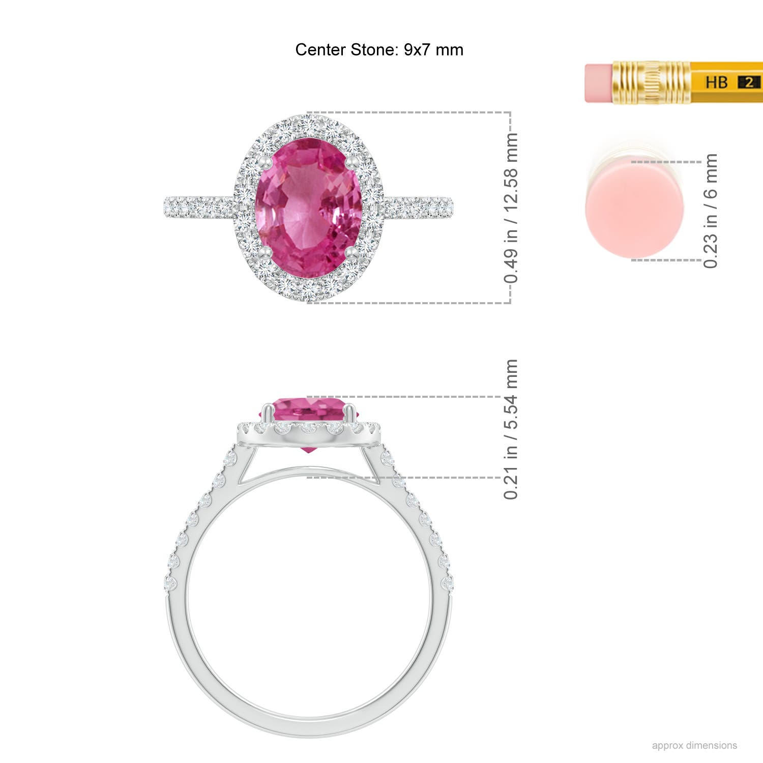 AAAA - Pink Sapphire / 2.35 CT / 14 KT White Gold