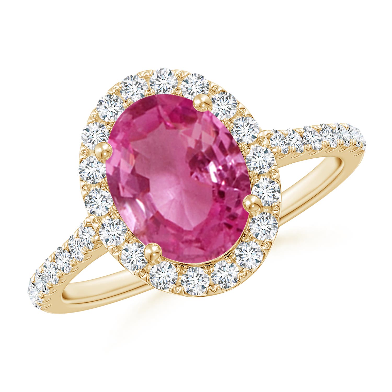 AAAA - Pink Sapphire / 2.35 CT / 14 KT Yellow Gold