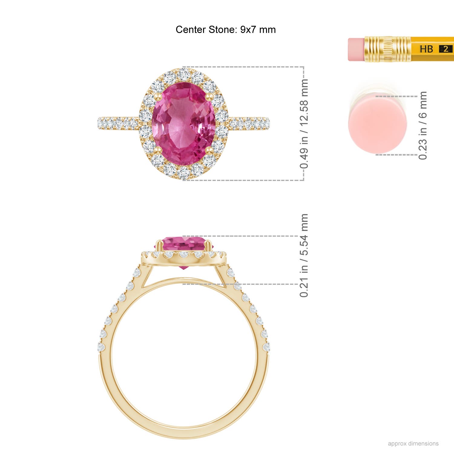 AAAA - Pink Sapphire / 2.35 CT / 14 KT Yellow Gold