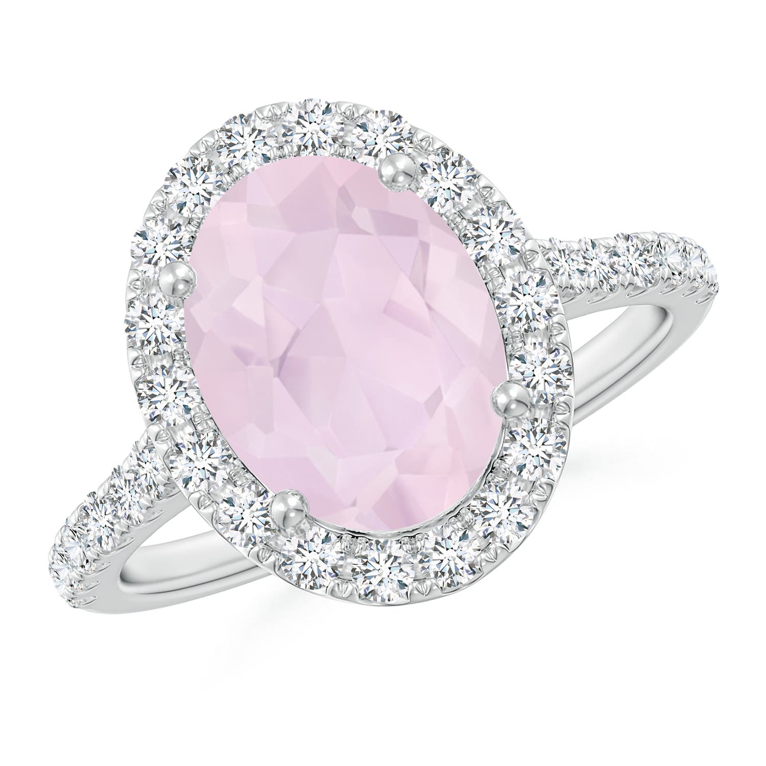 A - Rose Quartz / 2.83 CT / 14 KT White Gold