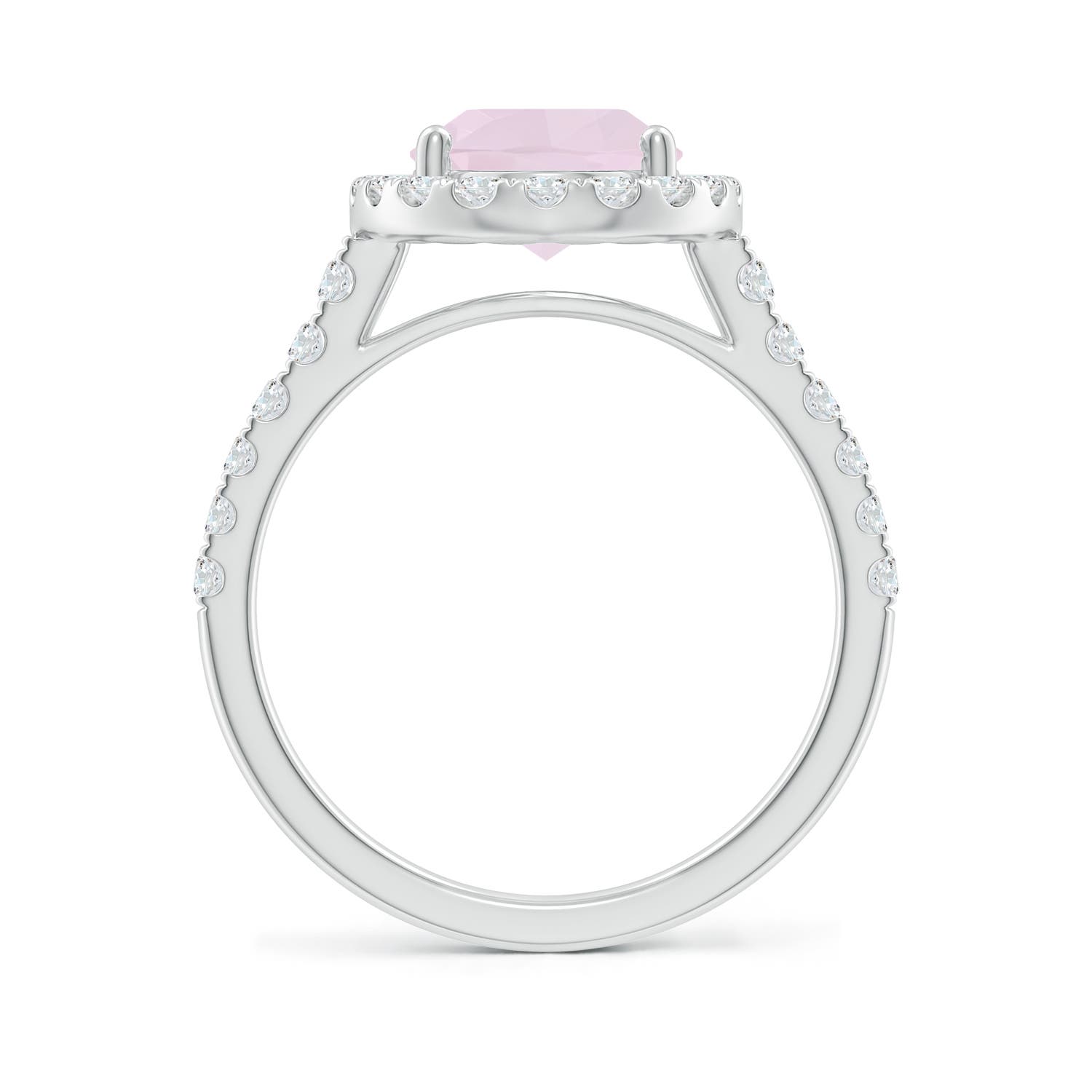 A - Rose Quartz / 2.83 CT / 14 KT White Gold