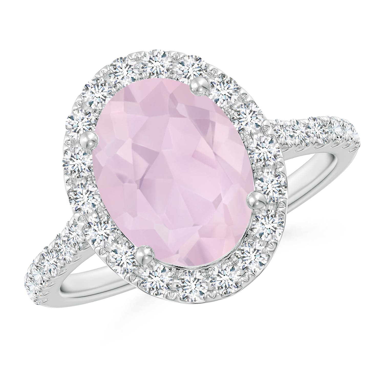 AA - Rose Quartz / 2.83 CT / 14 KT White Gold