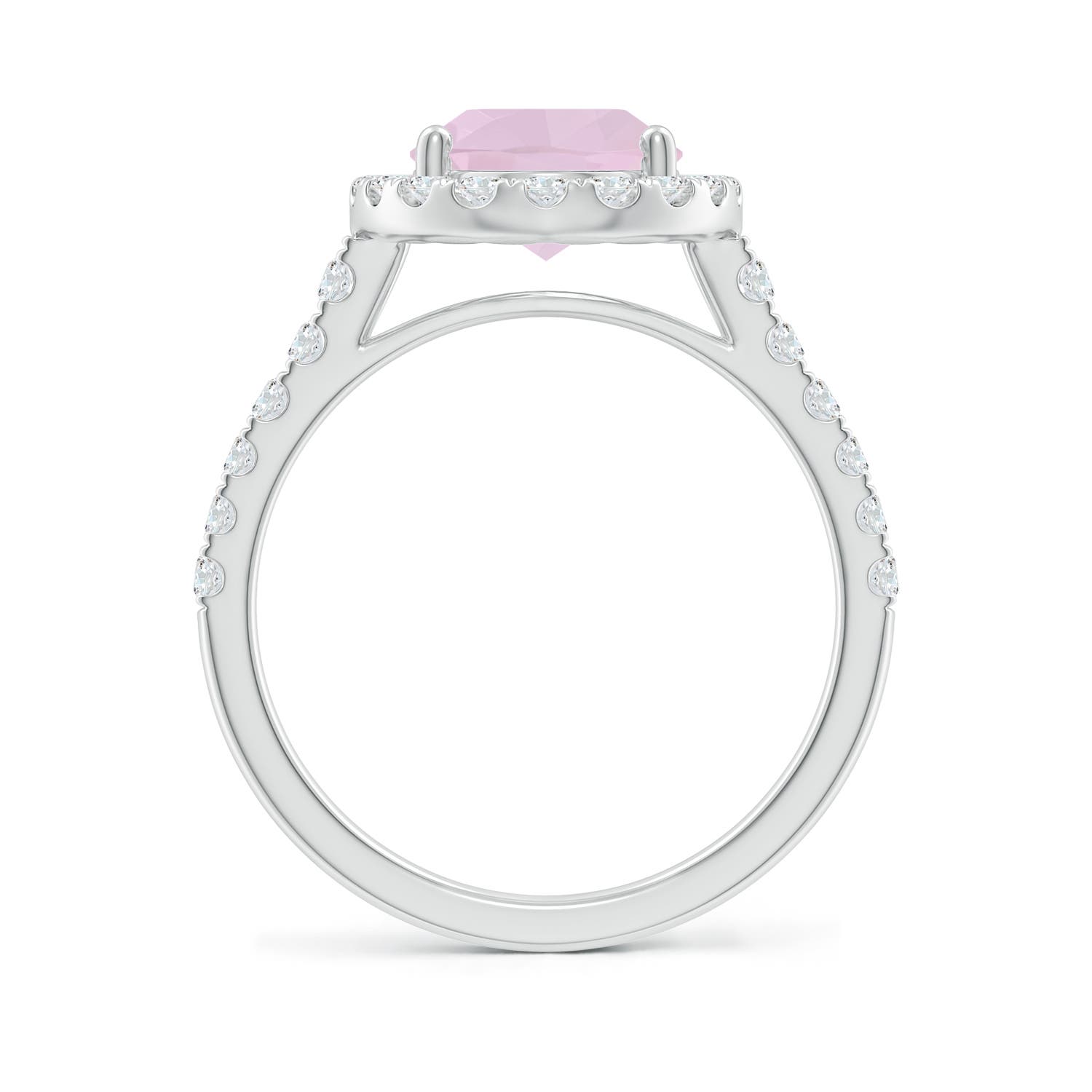 AA - Rose Quartz / 2.83 CT / 14 KT White Gold