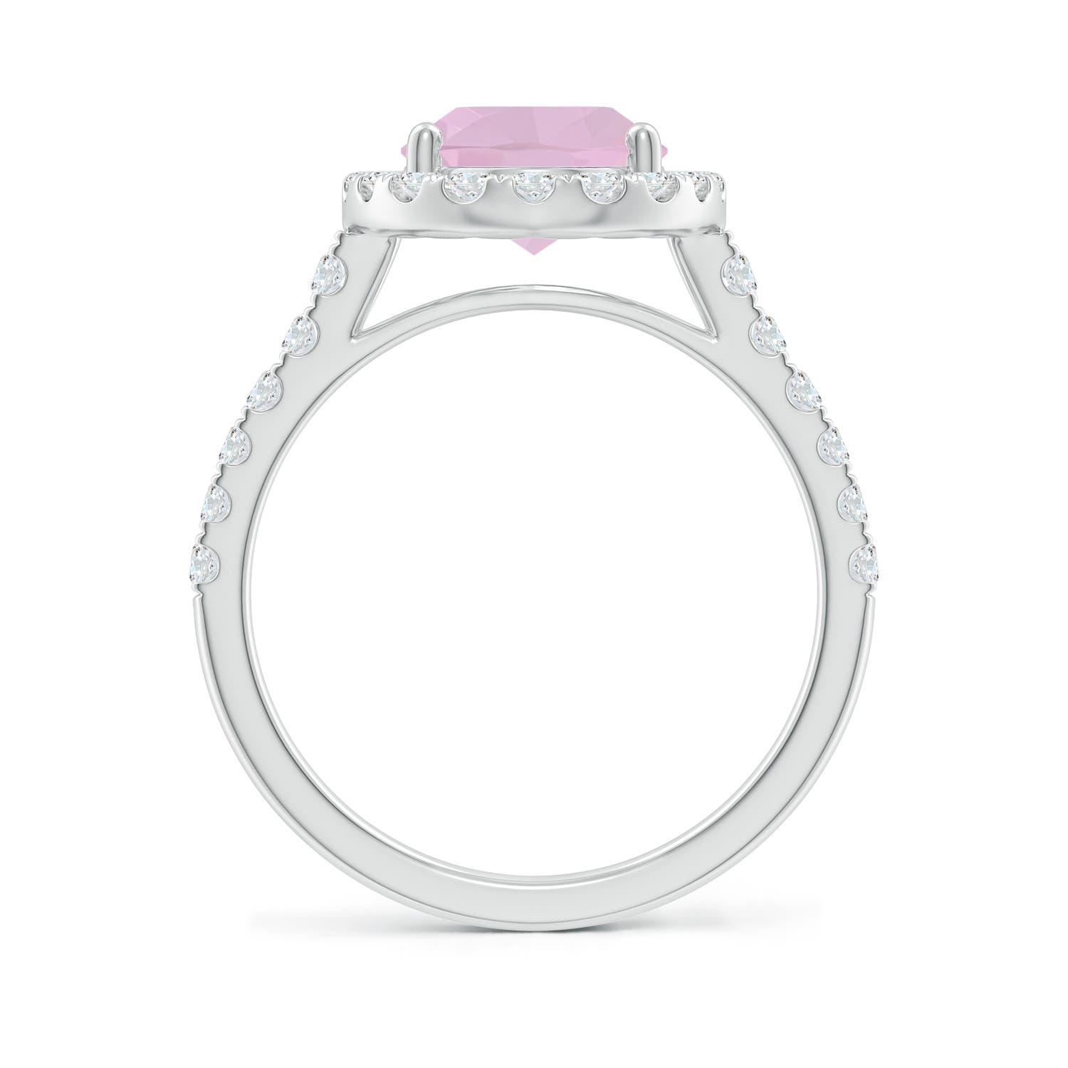 AAA - Rose Quartz / 2.83 CT / 14 KT White Gold