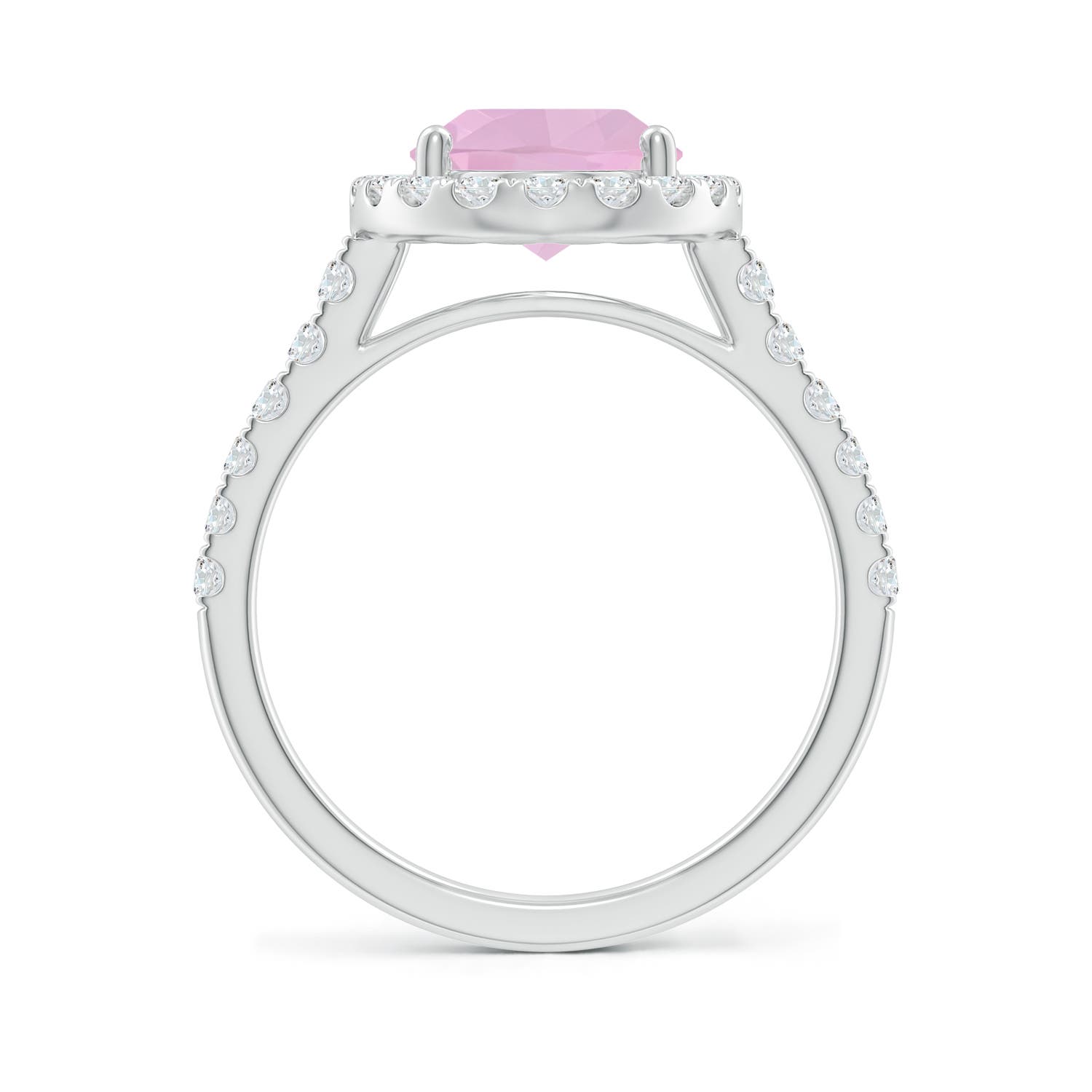 AAAA - Rose Quartz / 2.83 CT / 14 KT White Gold