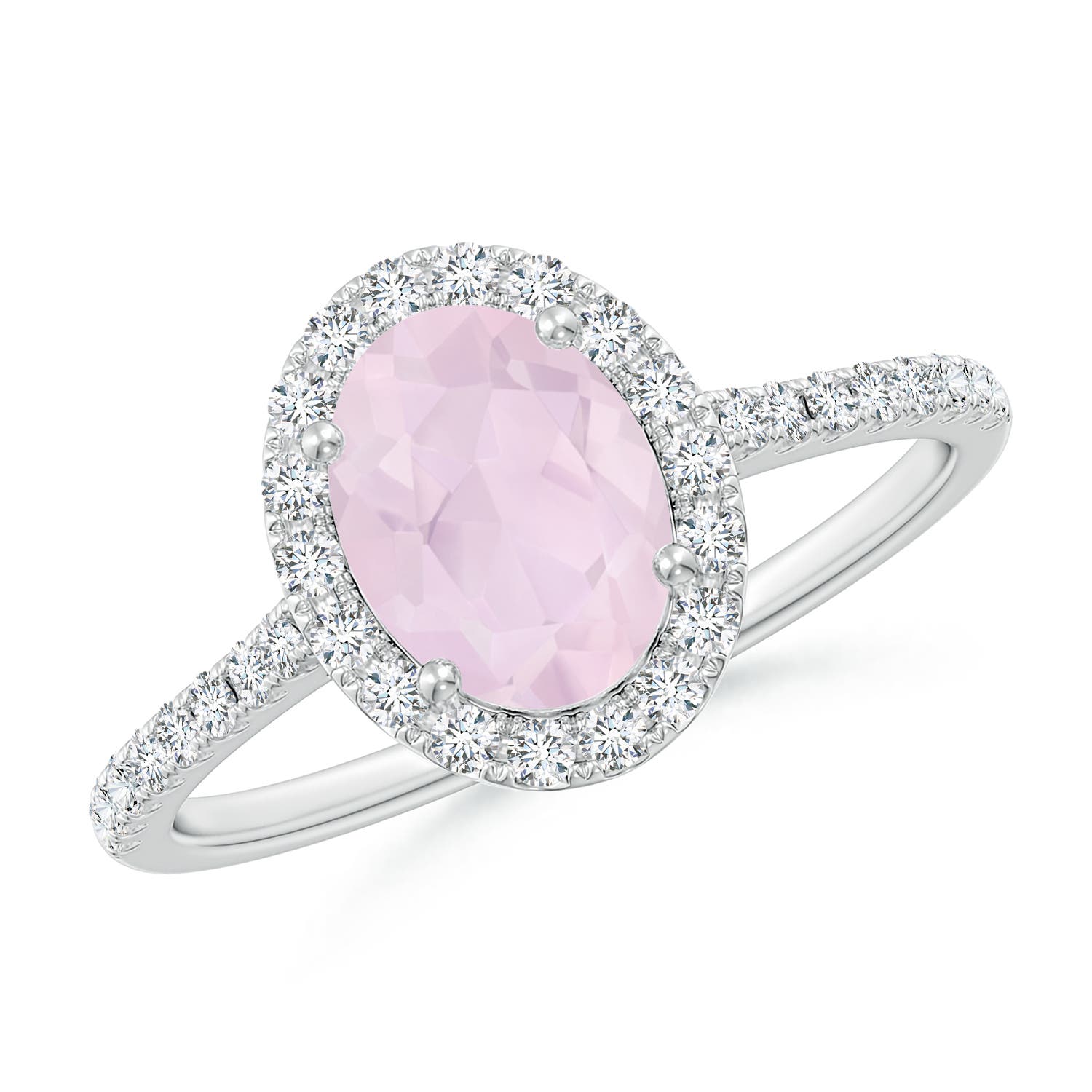 A - Rose Quartz / 1.34 CT / 14 KT White Gold