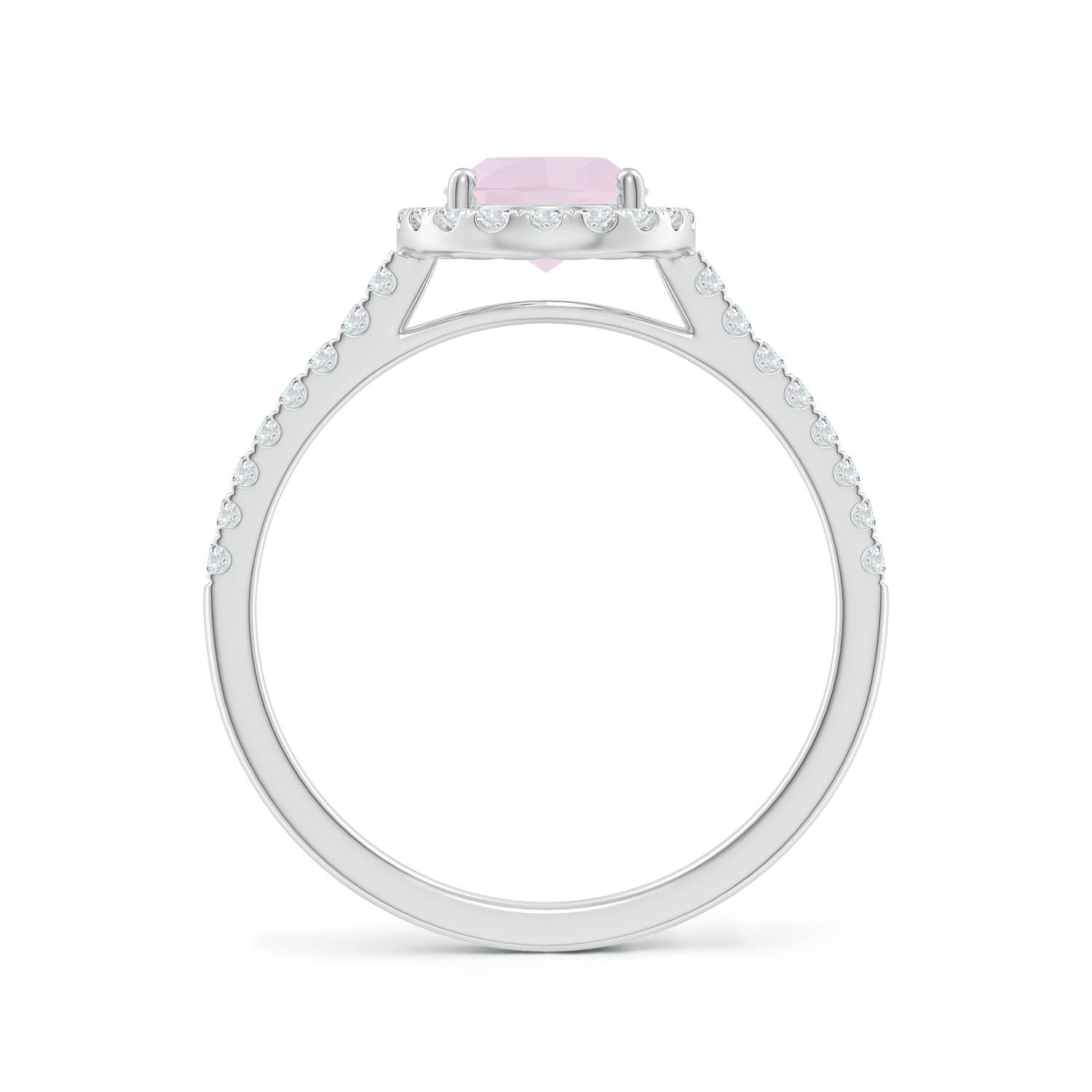 A - Rose Quartz / 1.34 CT / 14 KT White Gold