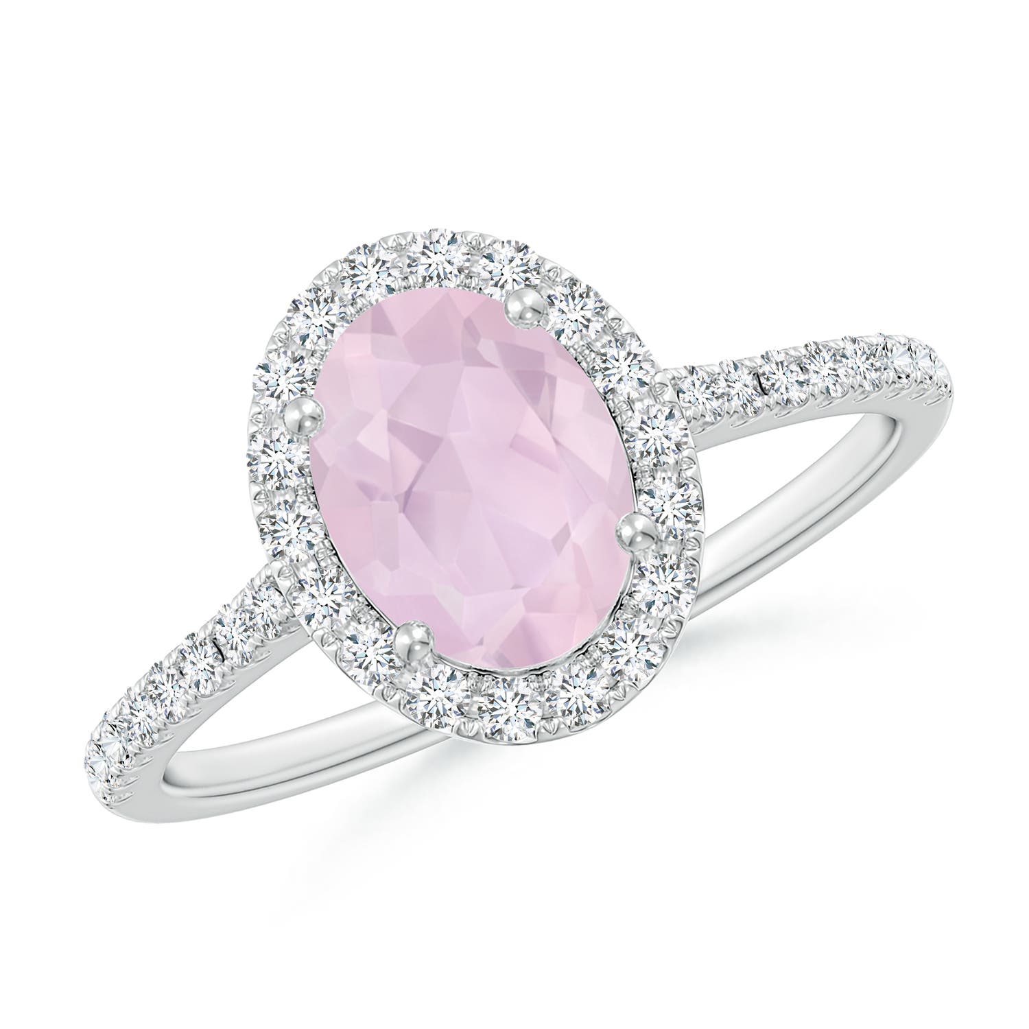 AA - Rose Quartz / 1.34 CT / 14 KT White Gold