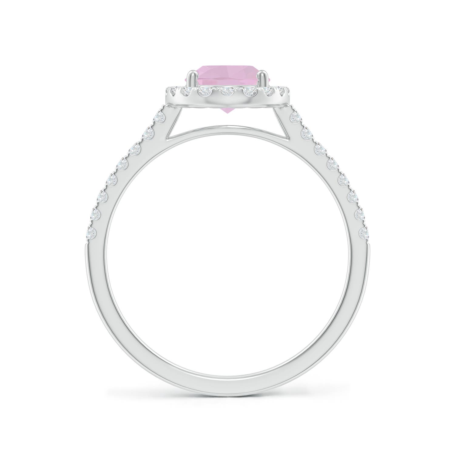 AAA - Rose Quartz / 1.34 CT / 14 KT White Gold