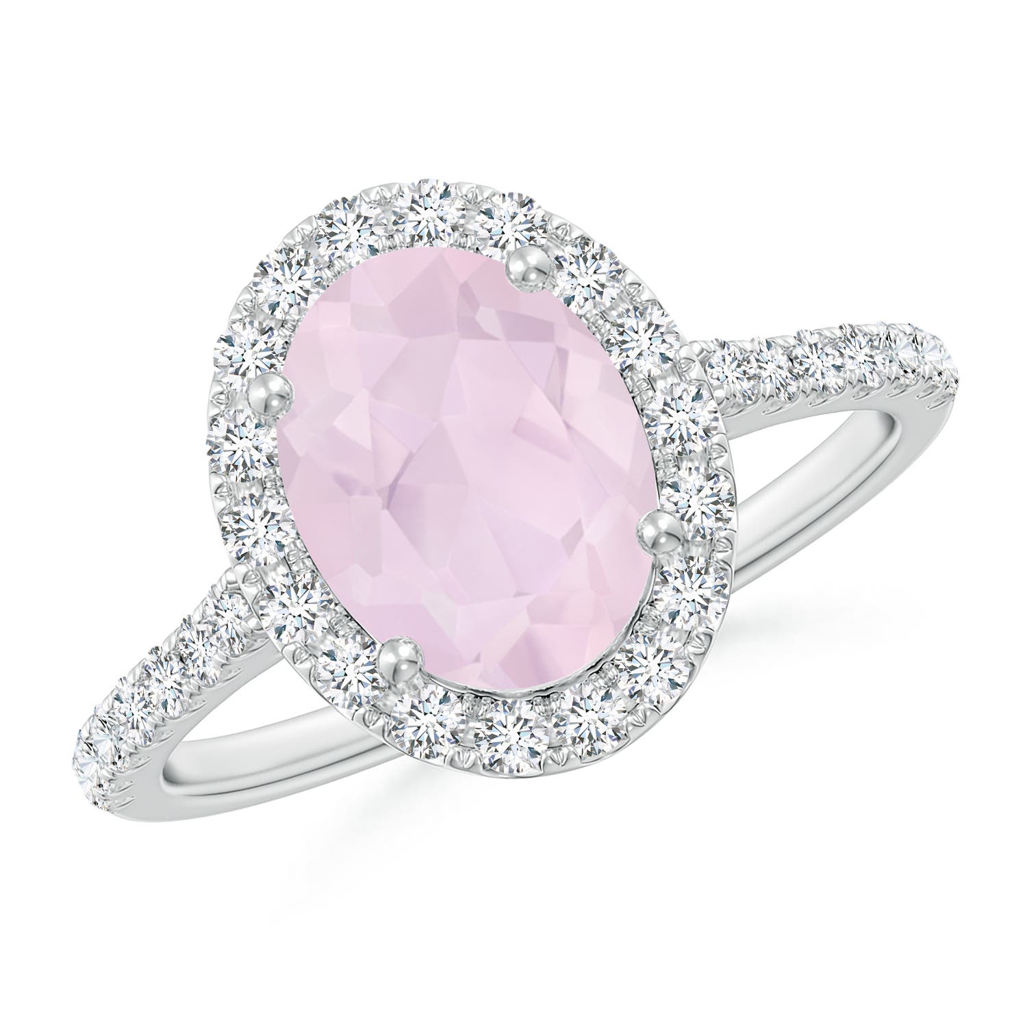 A - Rose Quartz / 1.97 CT / 14 KT White Gold