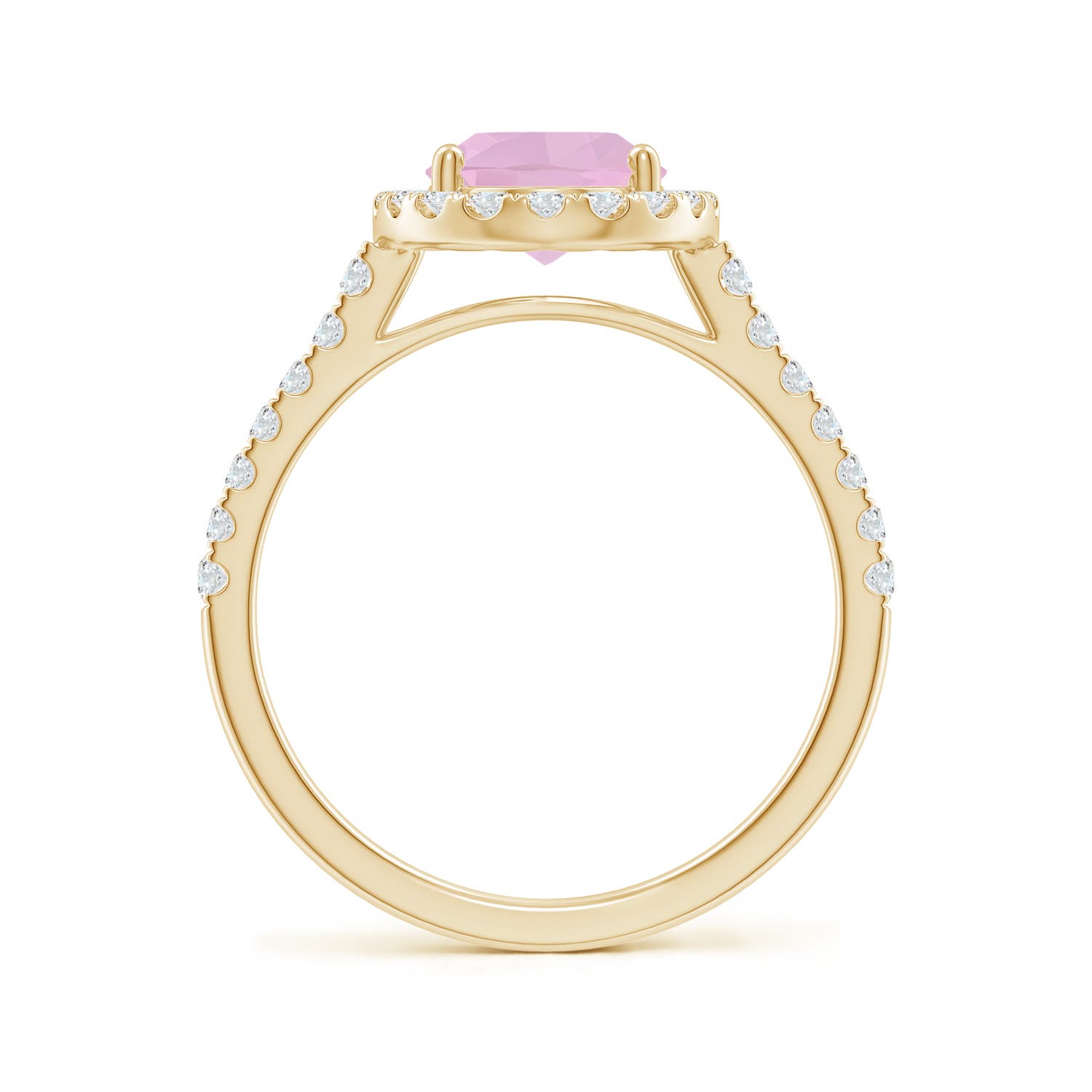 AAAA - Rose Quartz / 1.97 CT / 14 KT Yellow Gold