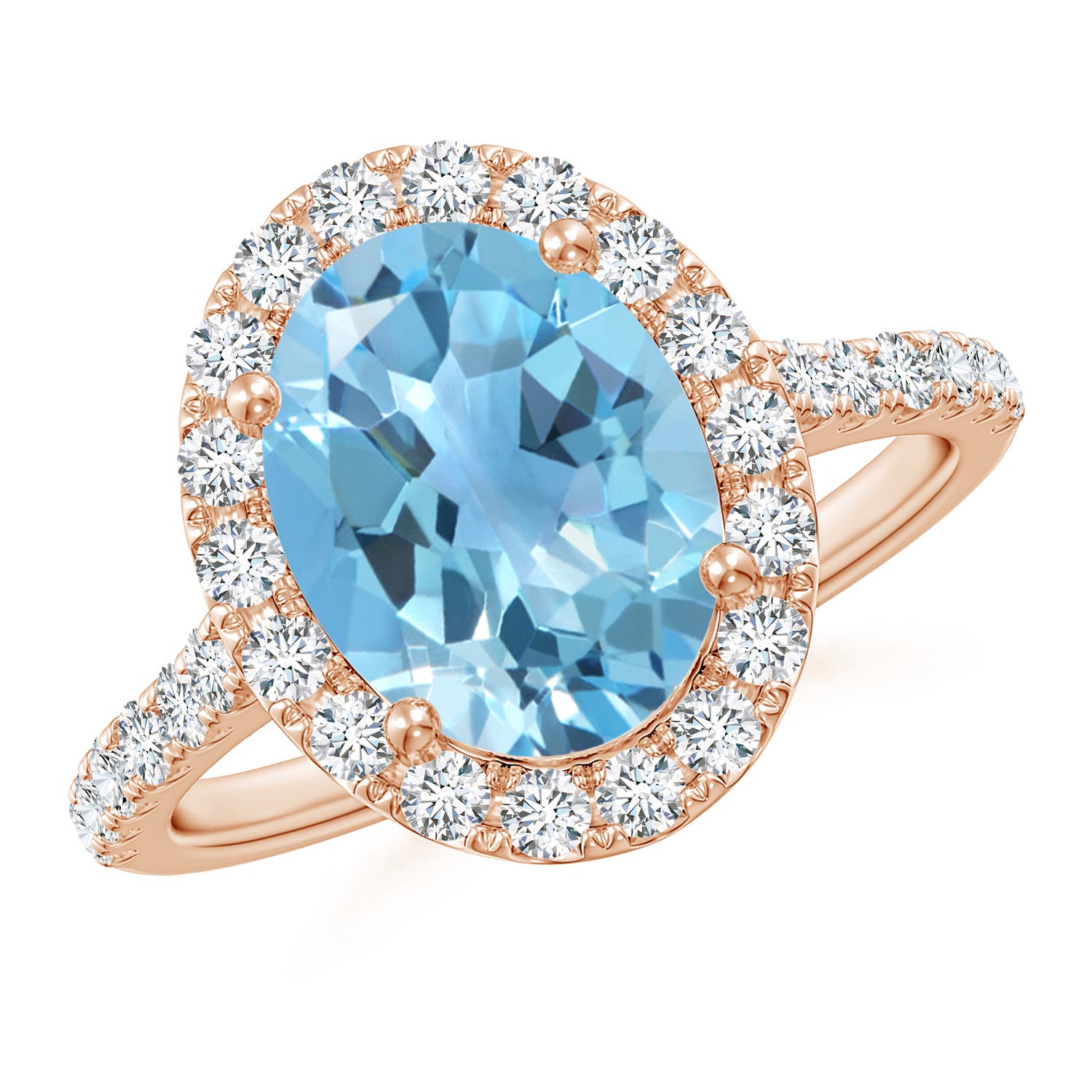 A - Swiss Blue Topaz / 3.88 CT / 14 KT Rose Gold