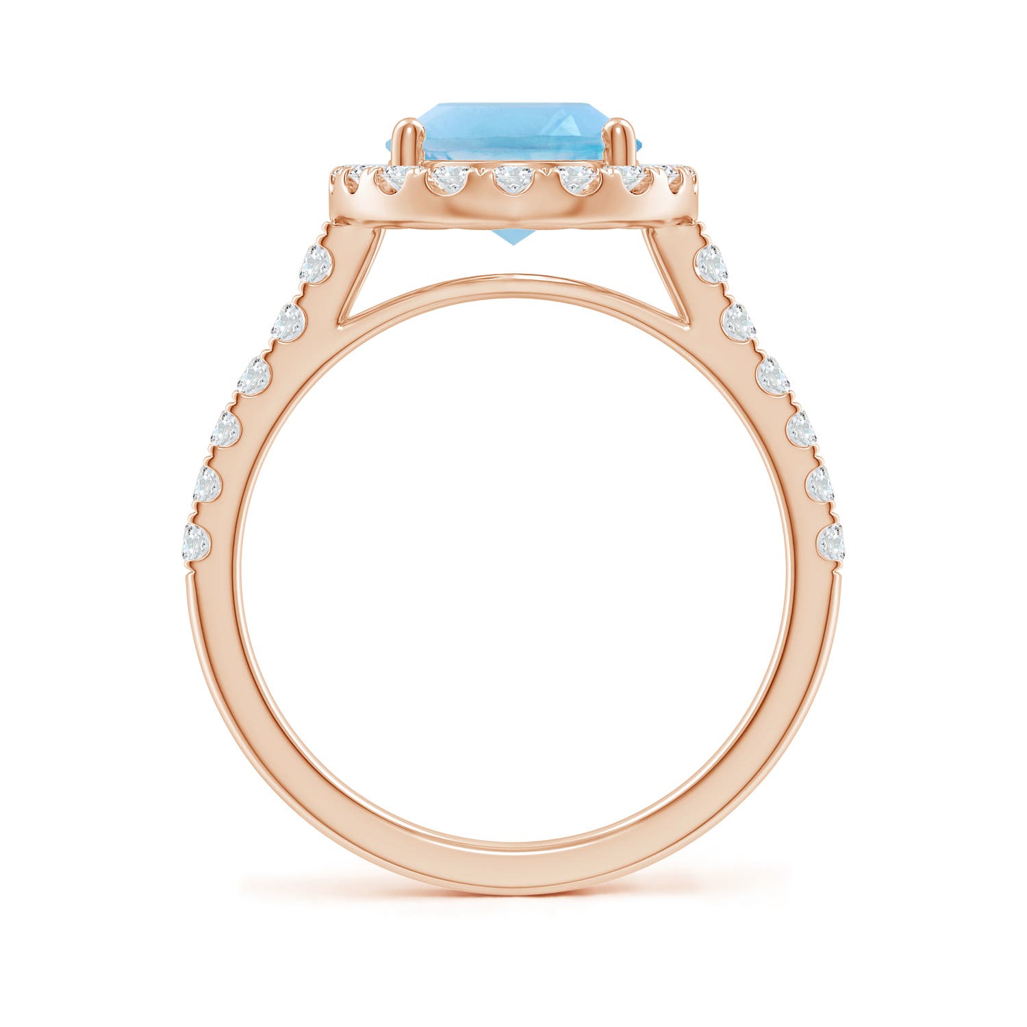 A - Swiss Blue Topaz / 3.88 CT / 14 KT Rose Gold