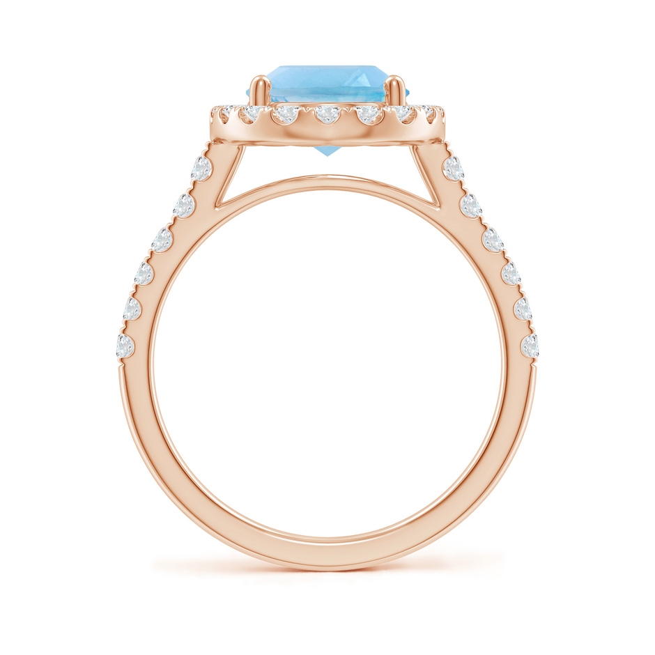 10x8mm A Prong-Set Oval Swiss Blue Topaz Halo Ring with Diamonds in Rose Gold side 199