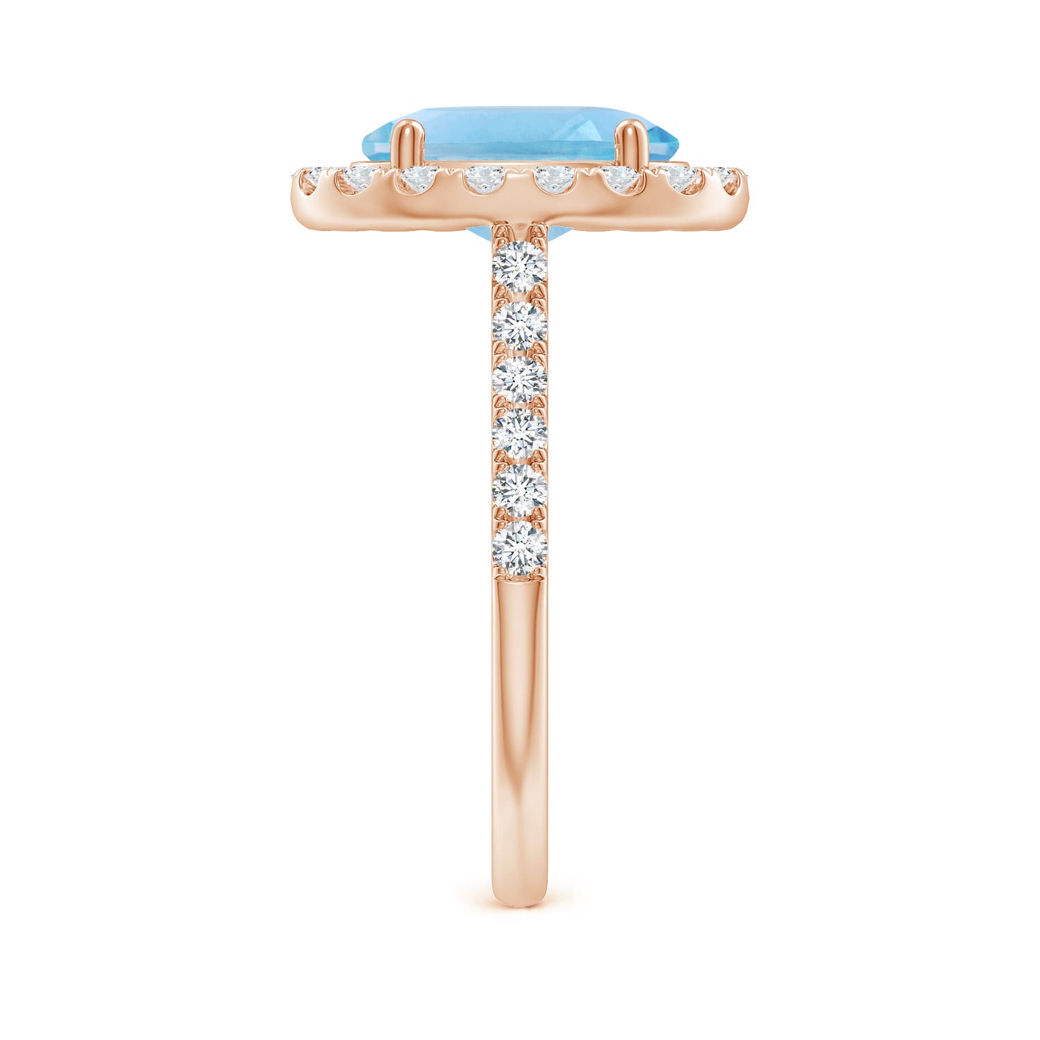 A - Swiss Blue Topaz / 3.88 CT / 14 KT Rose Gold