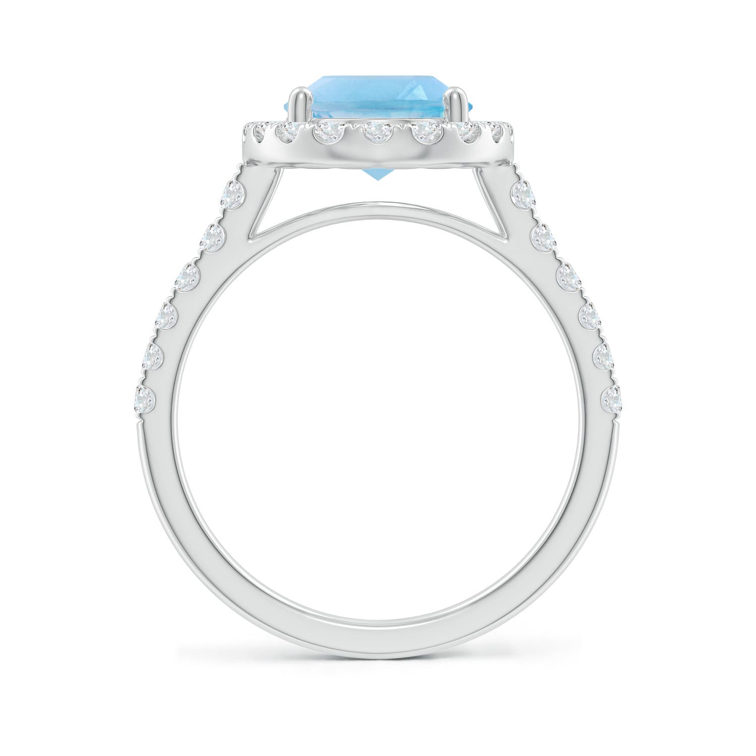 A - Swiss Blue Topaz / 3.88 CT / 14 KT White Gold