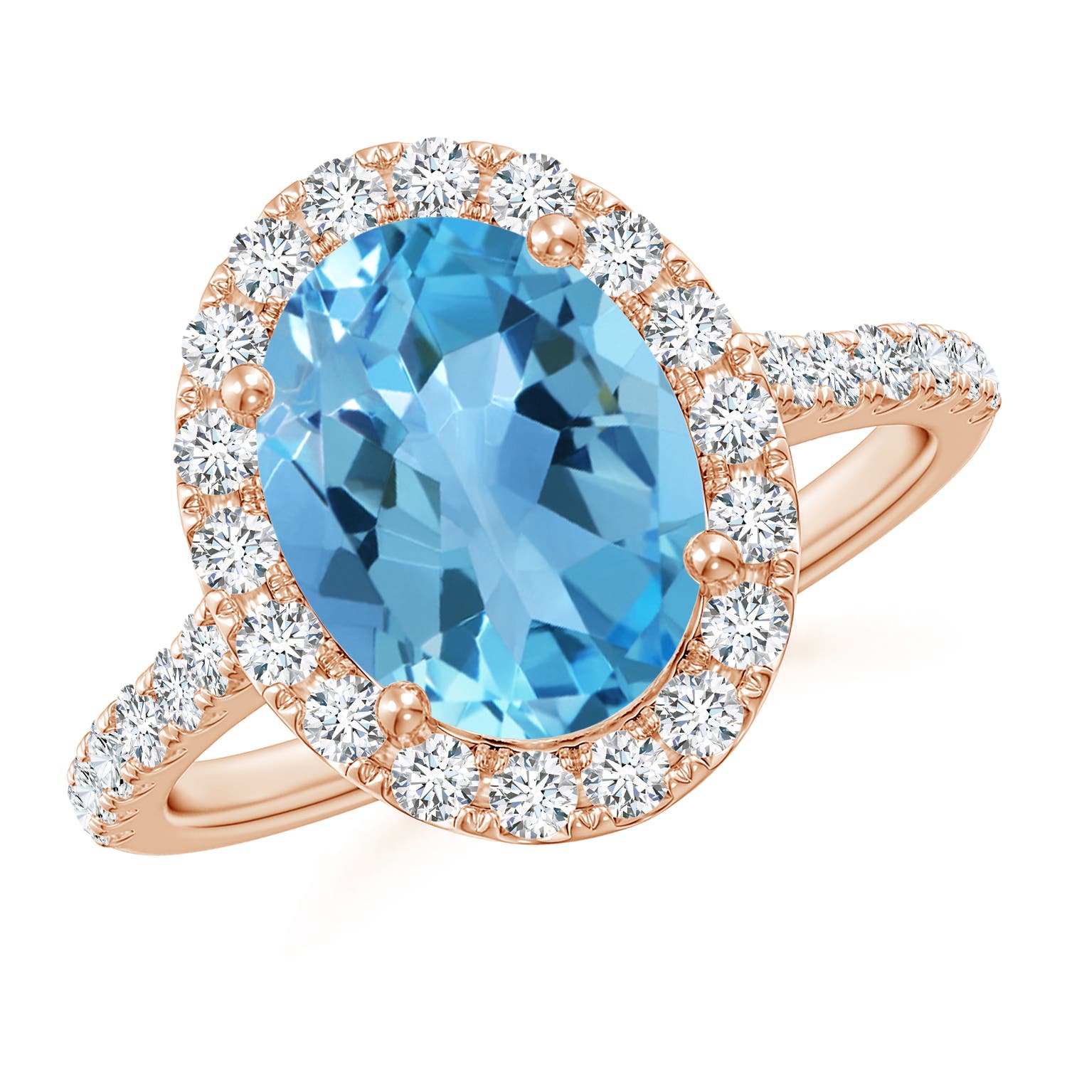 AA - Swiss Blue Topaz / 3.88 CT / 14 KT Rose Gold