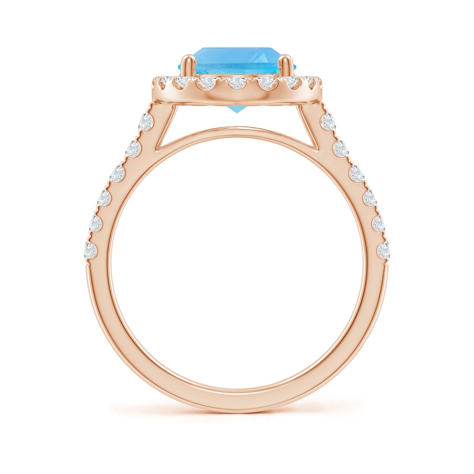 10x8mm AA Prong-Set Oval Swiss Blue Topaz Halo Ring with Diamonds in Rose Gold side 199