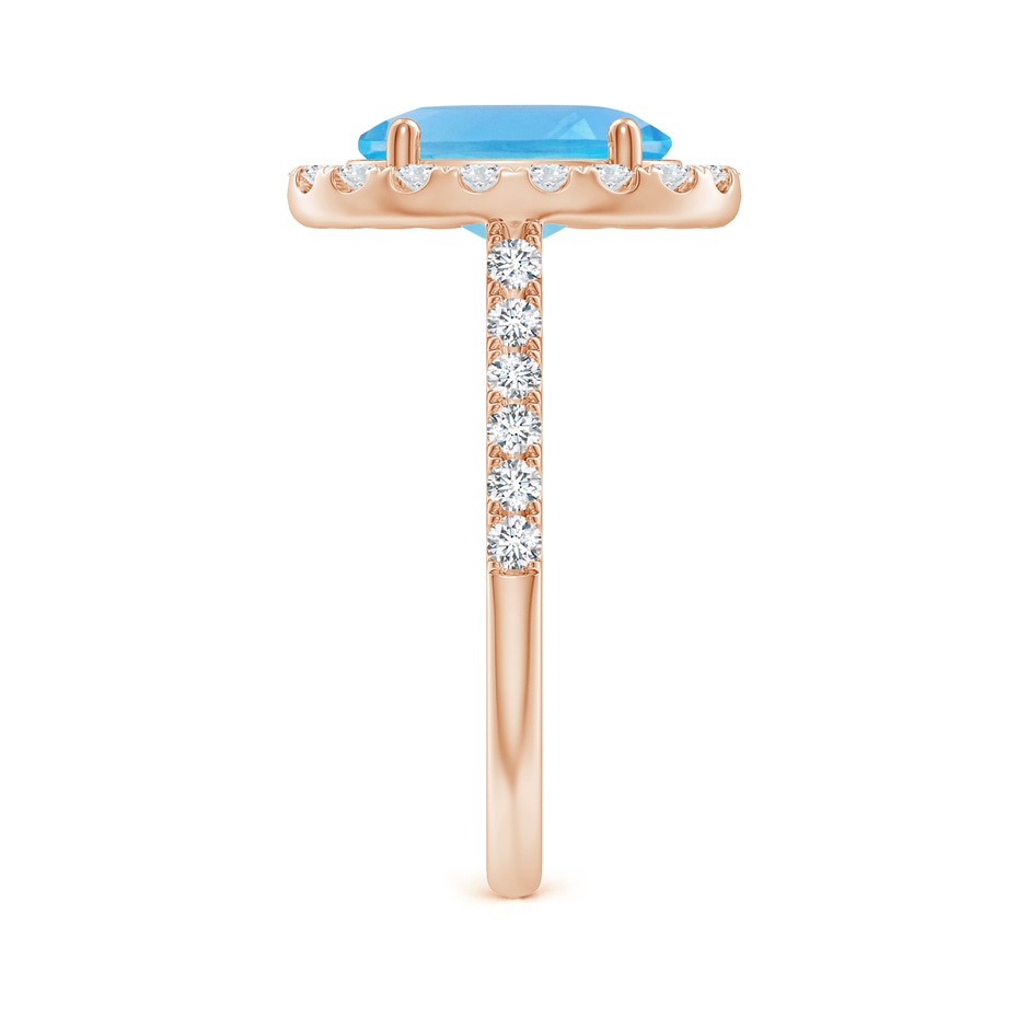 10x8mm AA Prong-Set Oval Swiss Blue Topaz Halo Ring with Diamonds in Rose Gold side 299