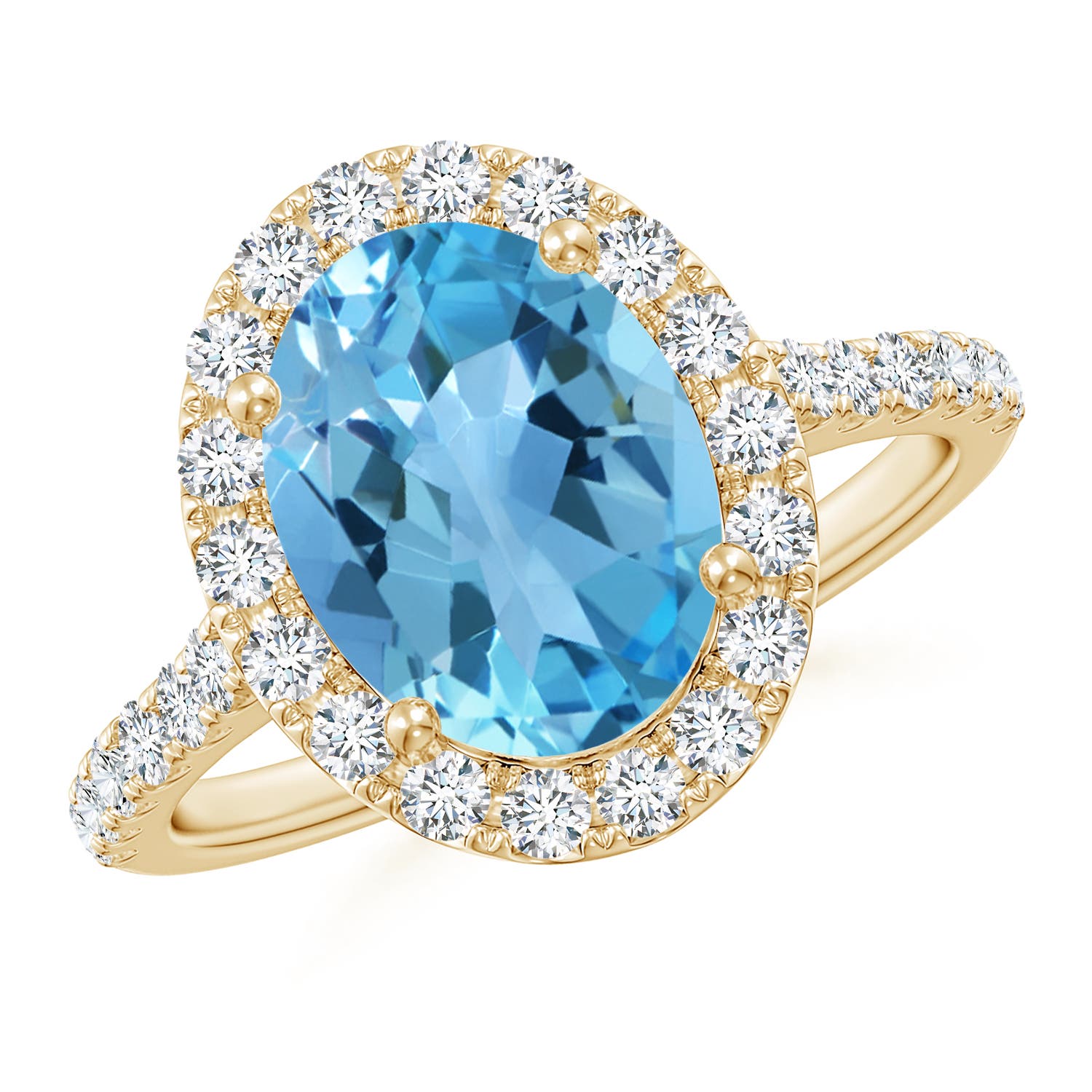 AA - Swiss Blue Topaz / 3.88 CT / 14 KT Yellow Gold