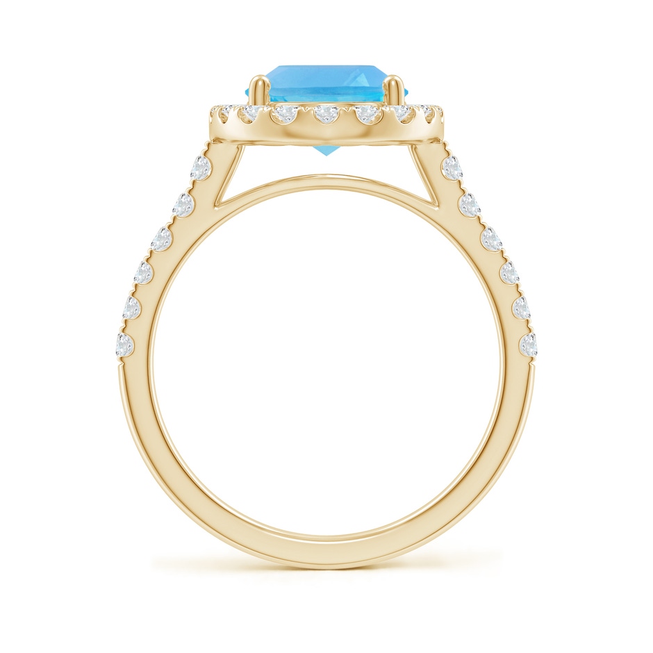 10x8mm AA Prong-Set Oval Swiss Blue Topaz Halo Ring with Diamonds in Yellow Gold side 199