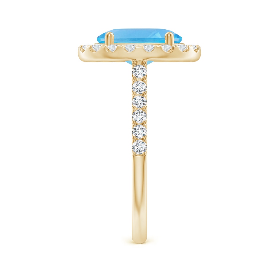 10x8mm AA Prong-Set Oval Swiss Blue Topaz Halo Ring with Diamonds in Yellow Gold side 299