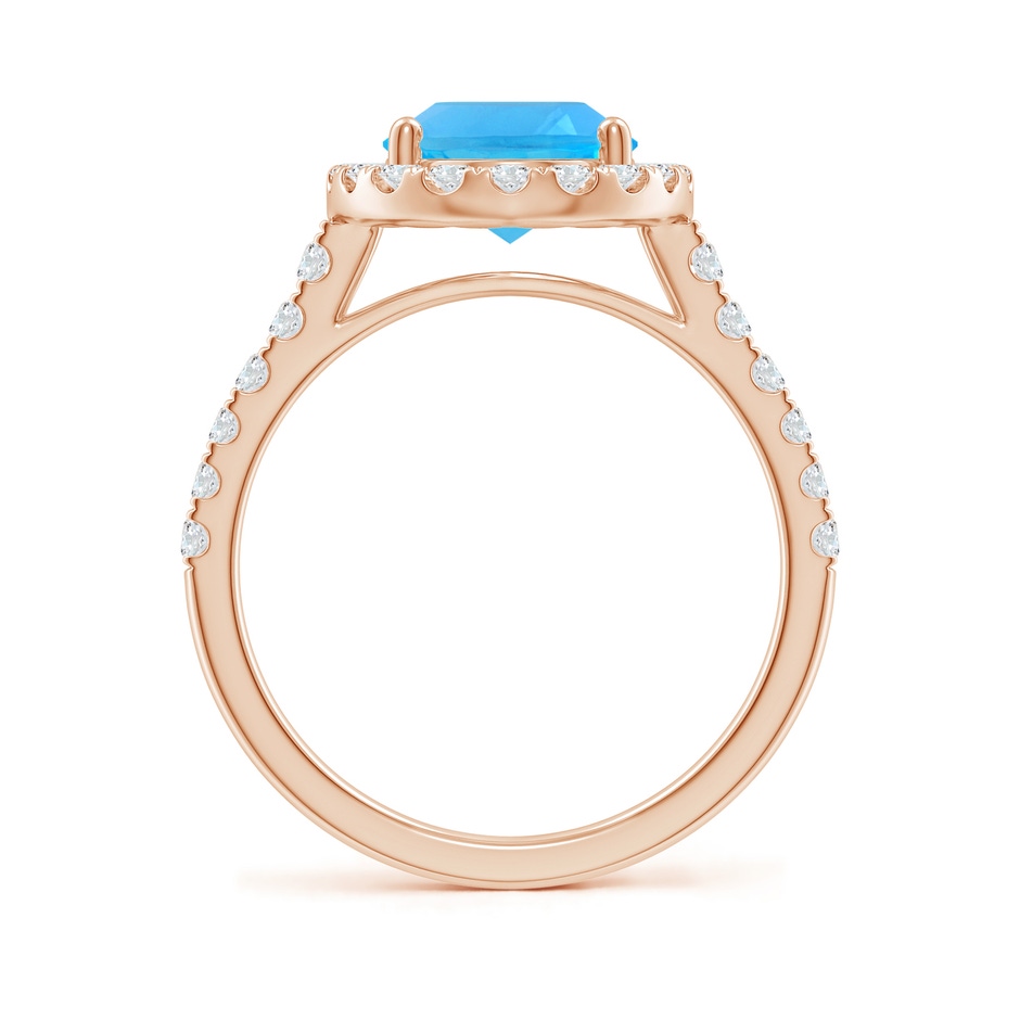 10x8mm AAA Prong-Set Oval Swiss Blue Topaz Halo Ring with Diamonds in Rose Gold side 199