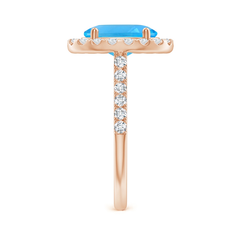 10x8mm AAA Prong-Set Oval Swiss Blue Topaz Halo Ring with Diamonds in Rose Gold side 299