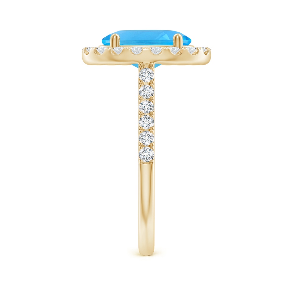 10x8mm AAA Prong-Set Oval Swiss Blue Topaz Halo Ring with Diamonds in Yellow Gold side 299