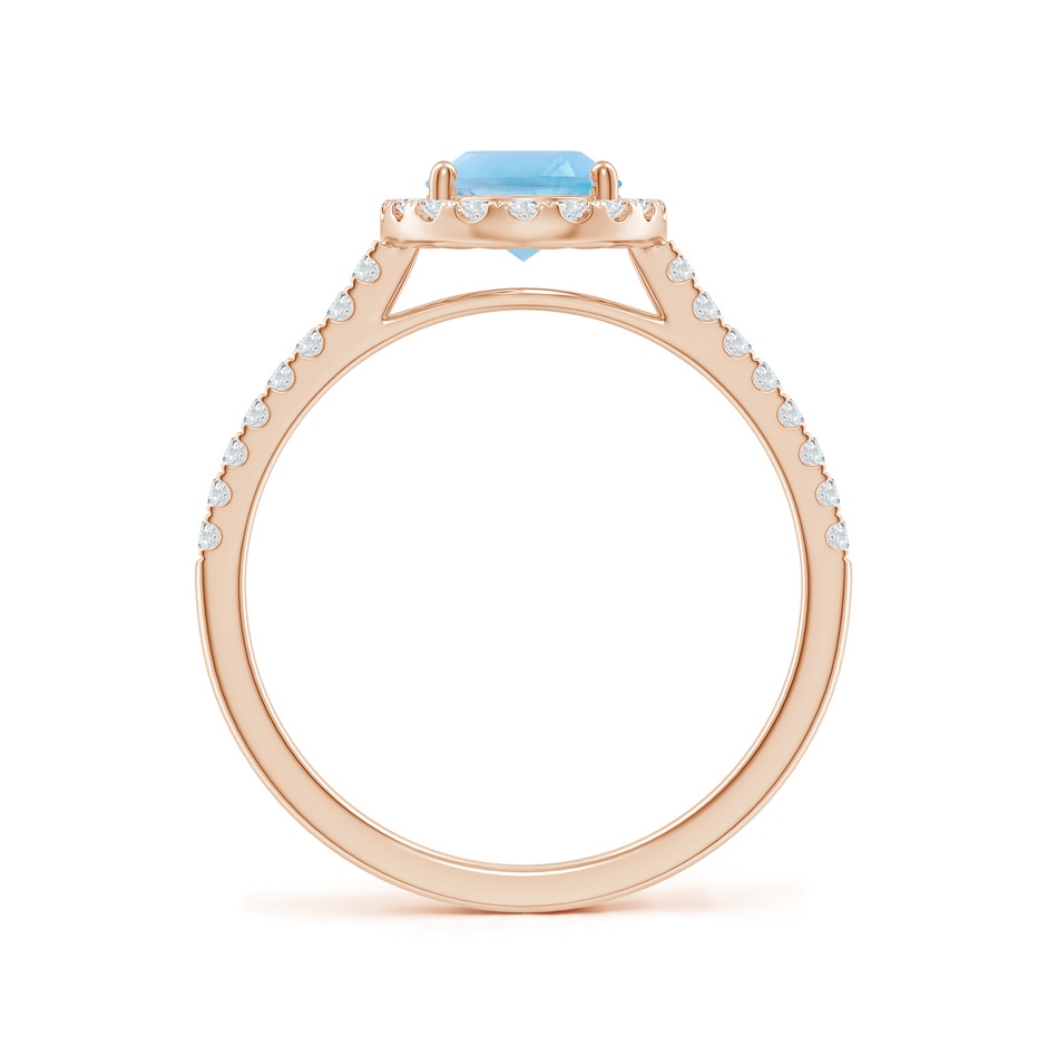 8x6mm A Prong-Set Oval Swiss Blue Topaz Halo Ring with Diamonds in Rose Gold side 199